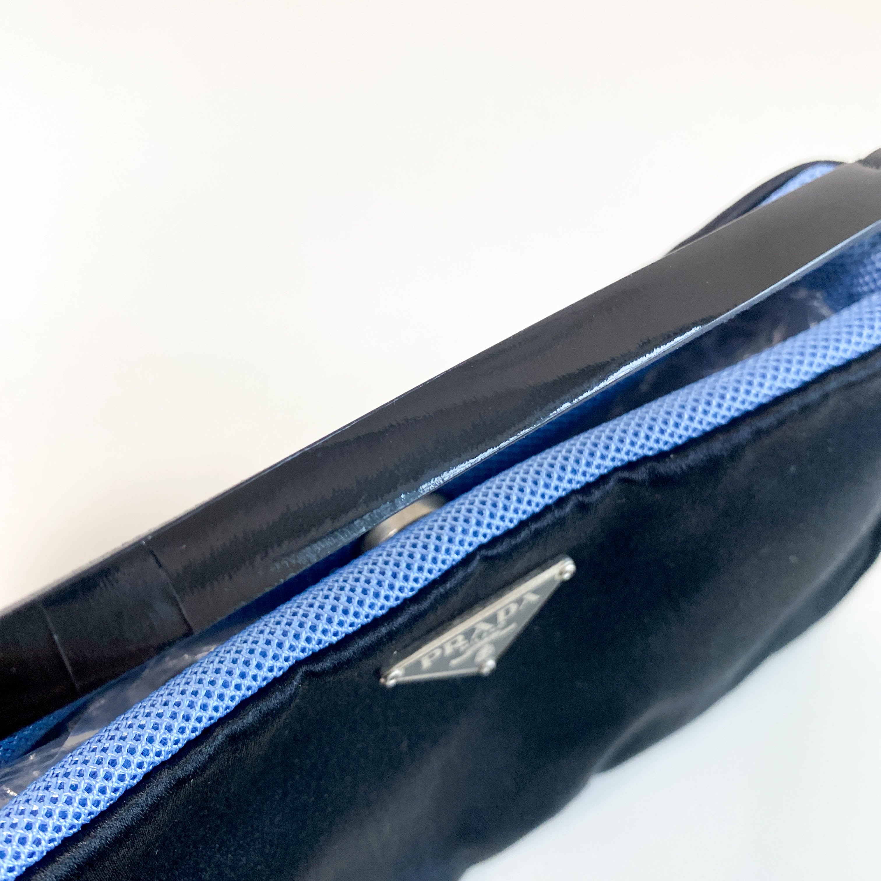 Black Satin Mini Pochette Bag