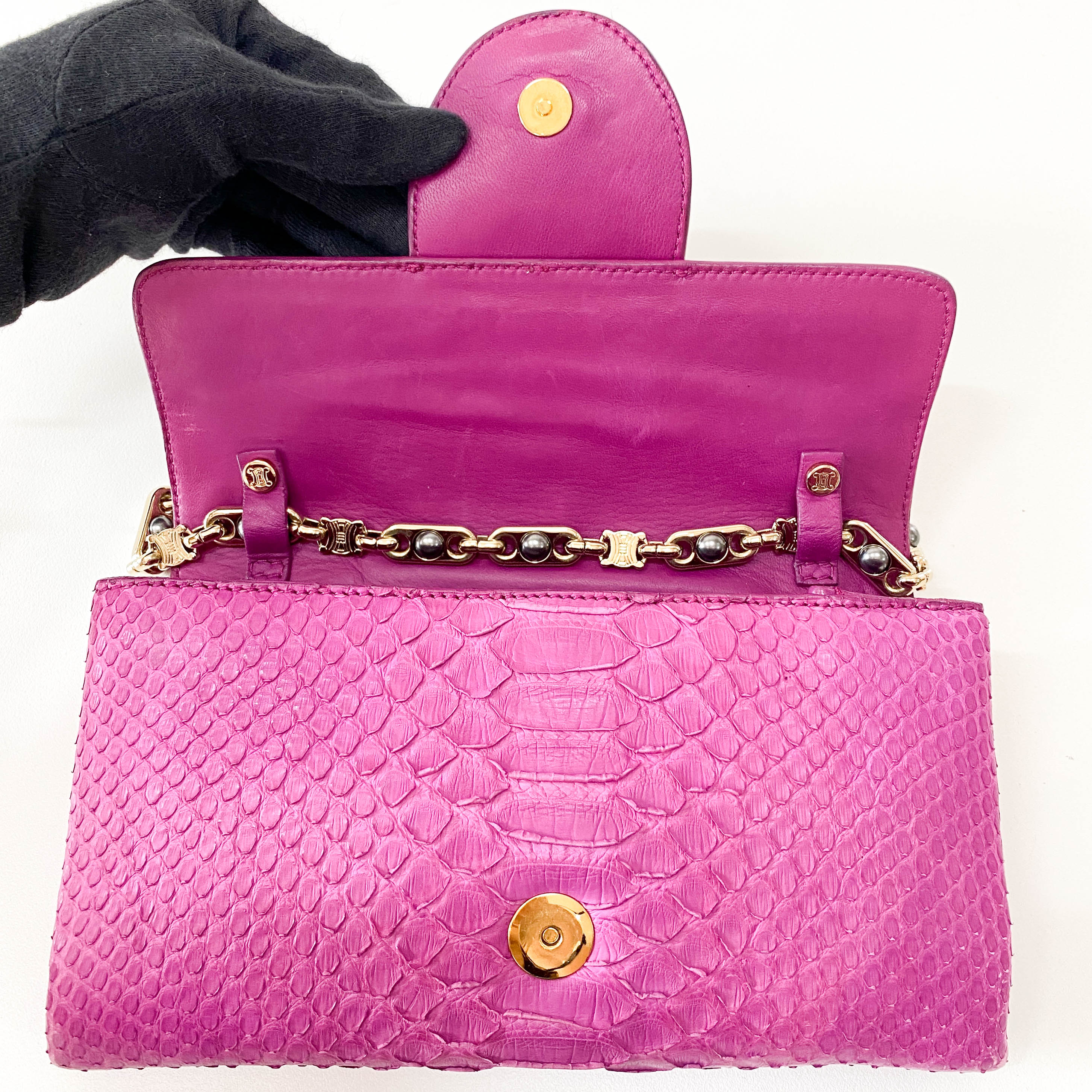 Triomphe Mini Pink Leather Shoulder Bag