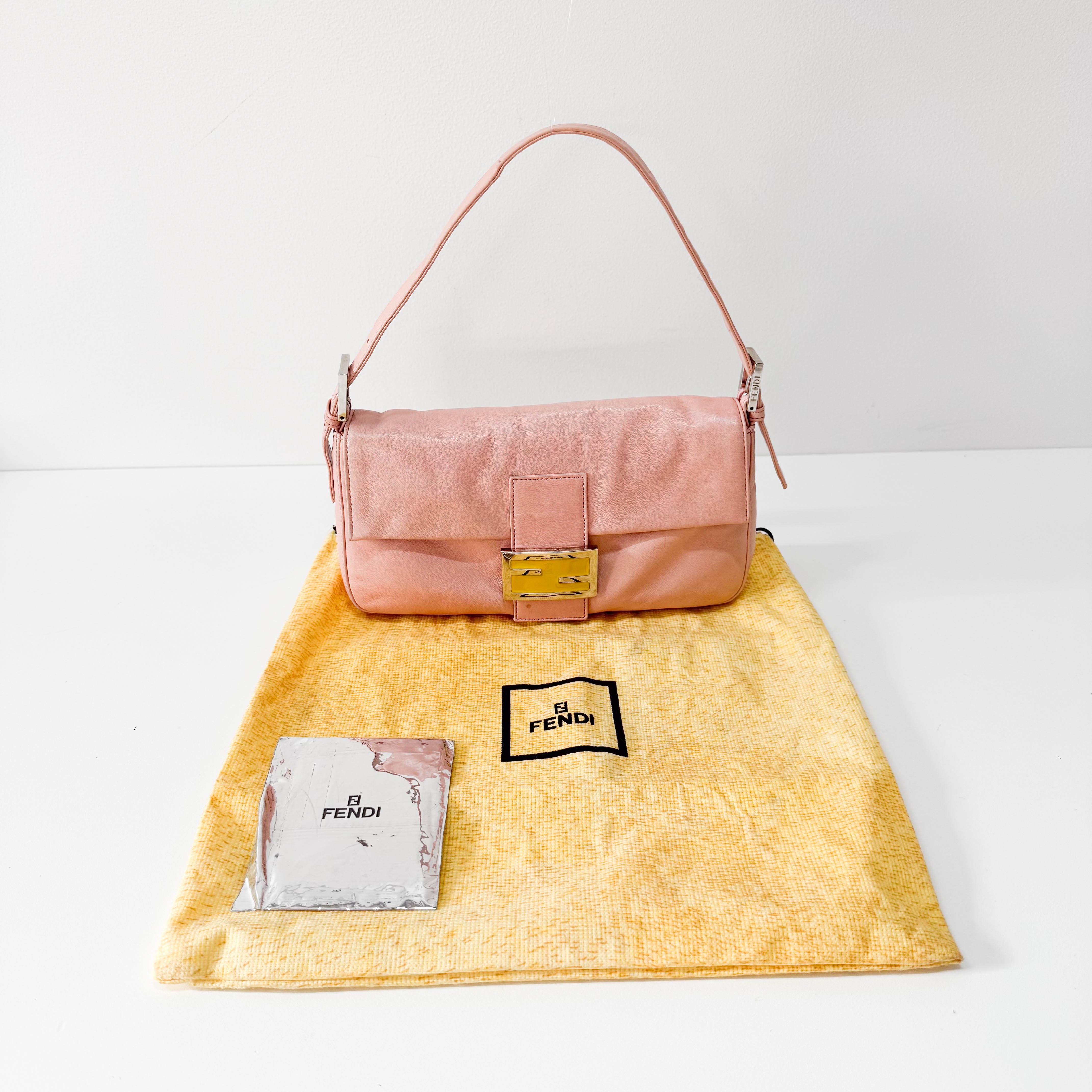 Baguette Pink Nappa Leather Shoulder Bag