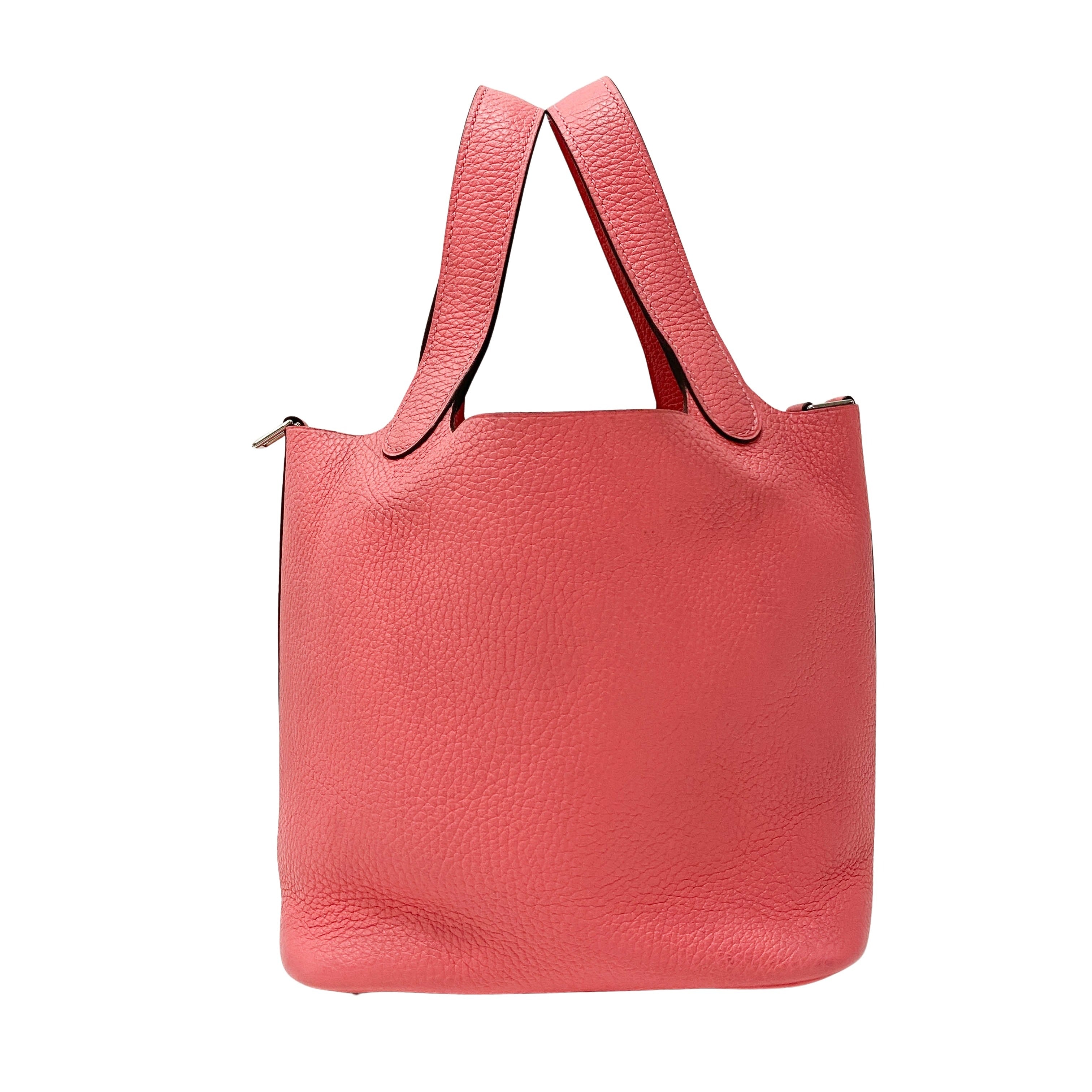 Picotin Lock 18PM Pink Leather Shoulder Bag
