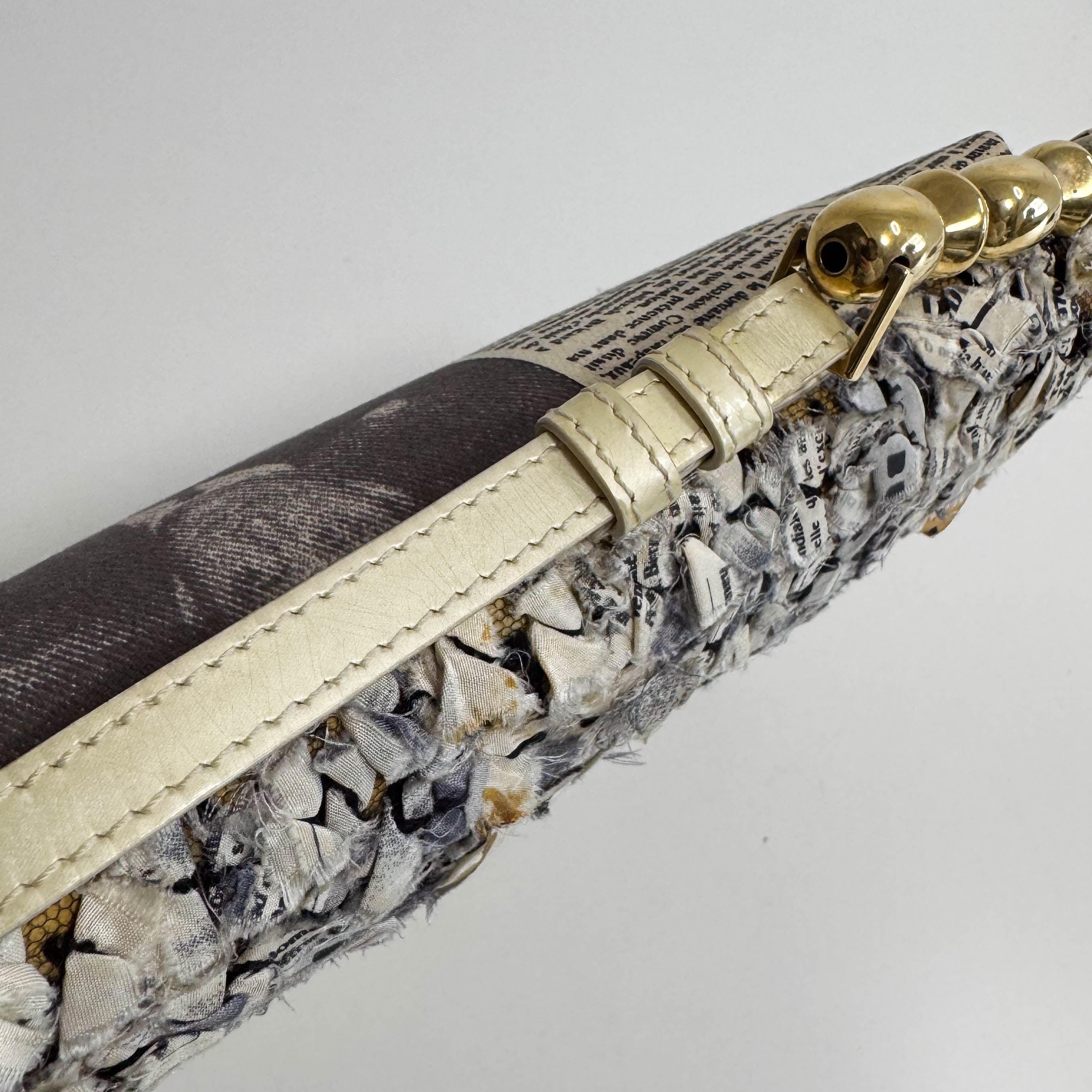 Archive Malice Pearl News Paper Shoulder Bag