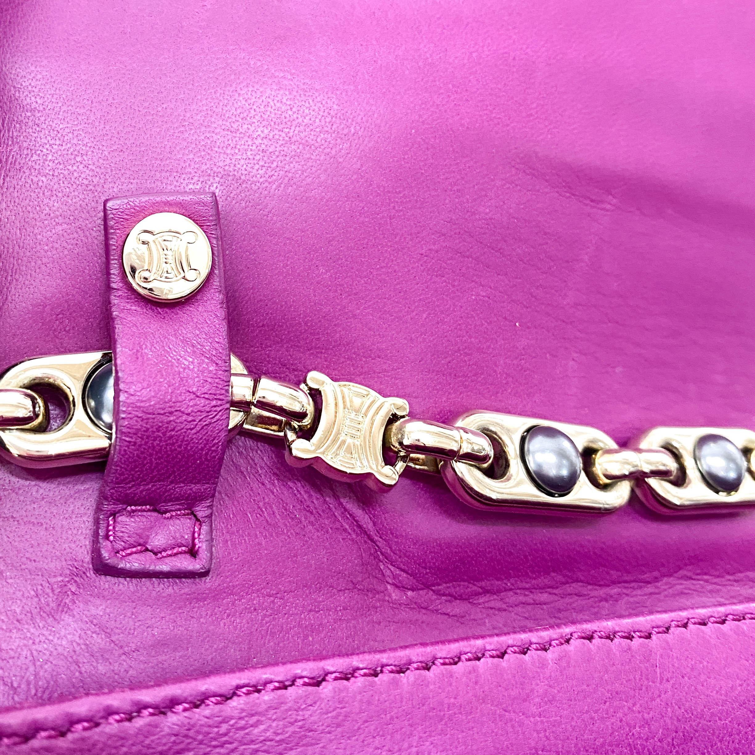 Triomphe Mini Pink Leather Shoulder Bag