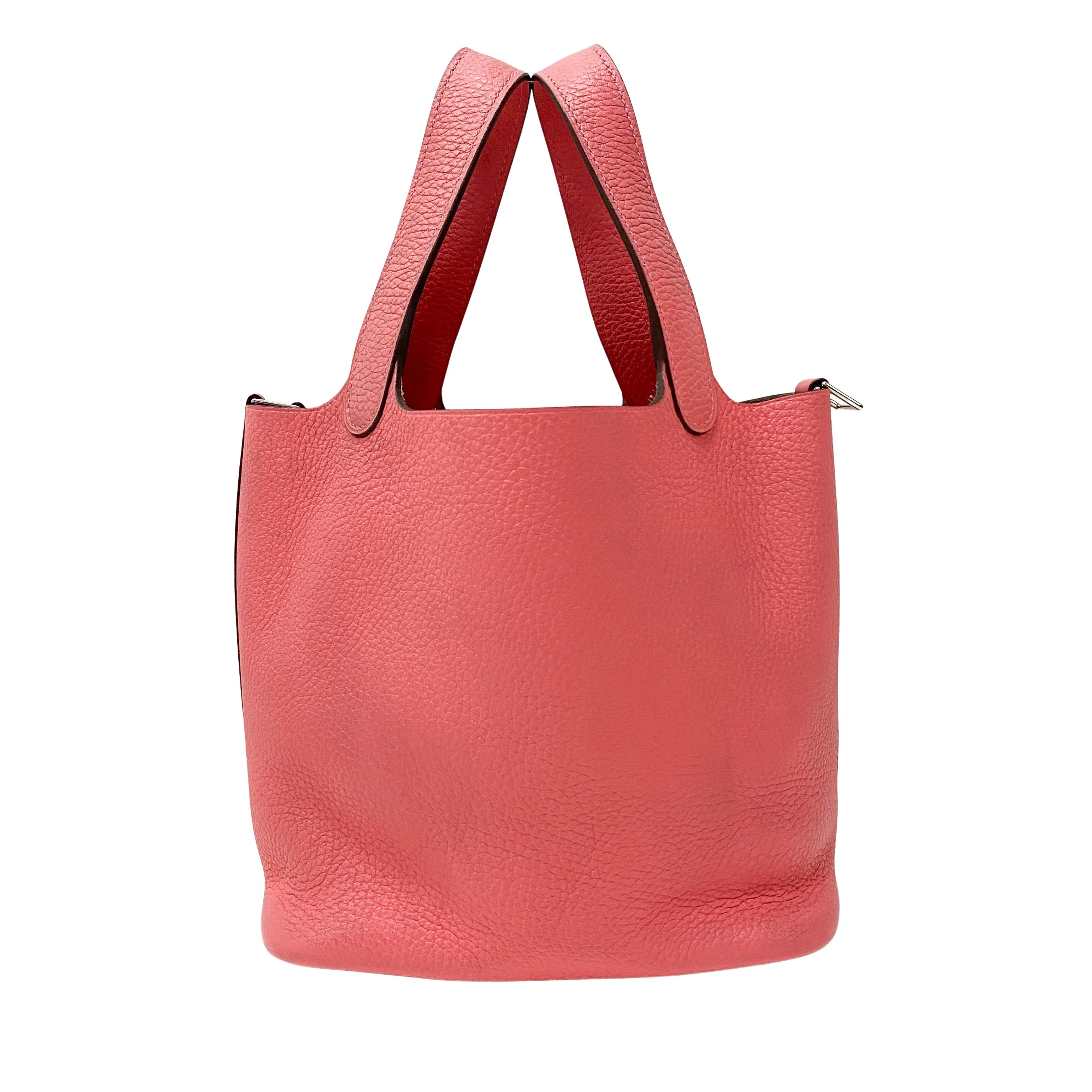 Picotin Lock 18PM Pink Leather Shoulder Bag