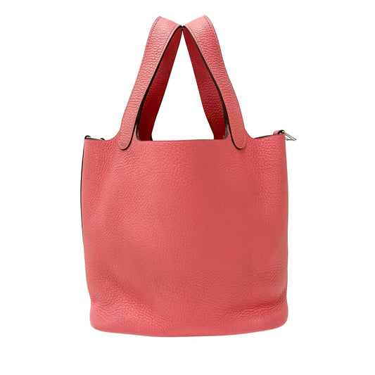 Picotin Lock 18PM Pink Leather Shoulder Bag