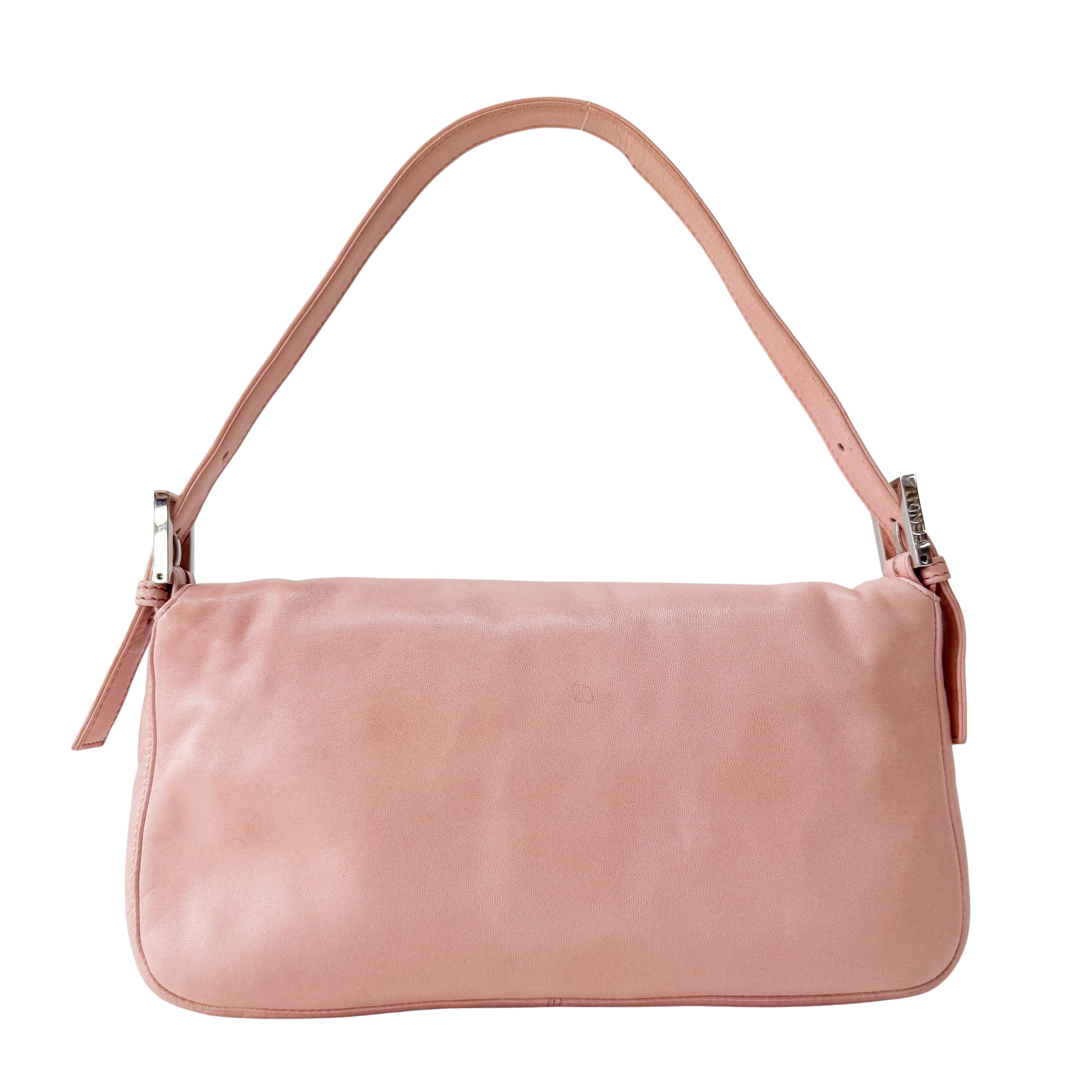 Baguette Pink Nappa Leather Shoulder Bag