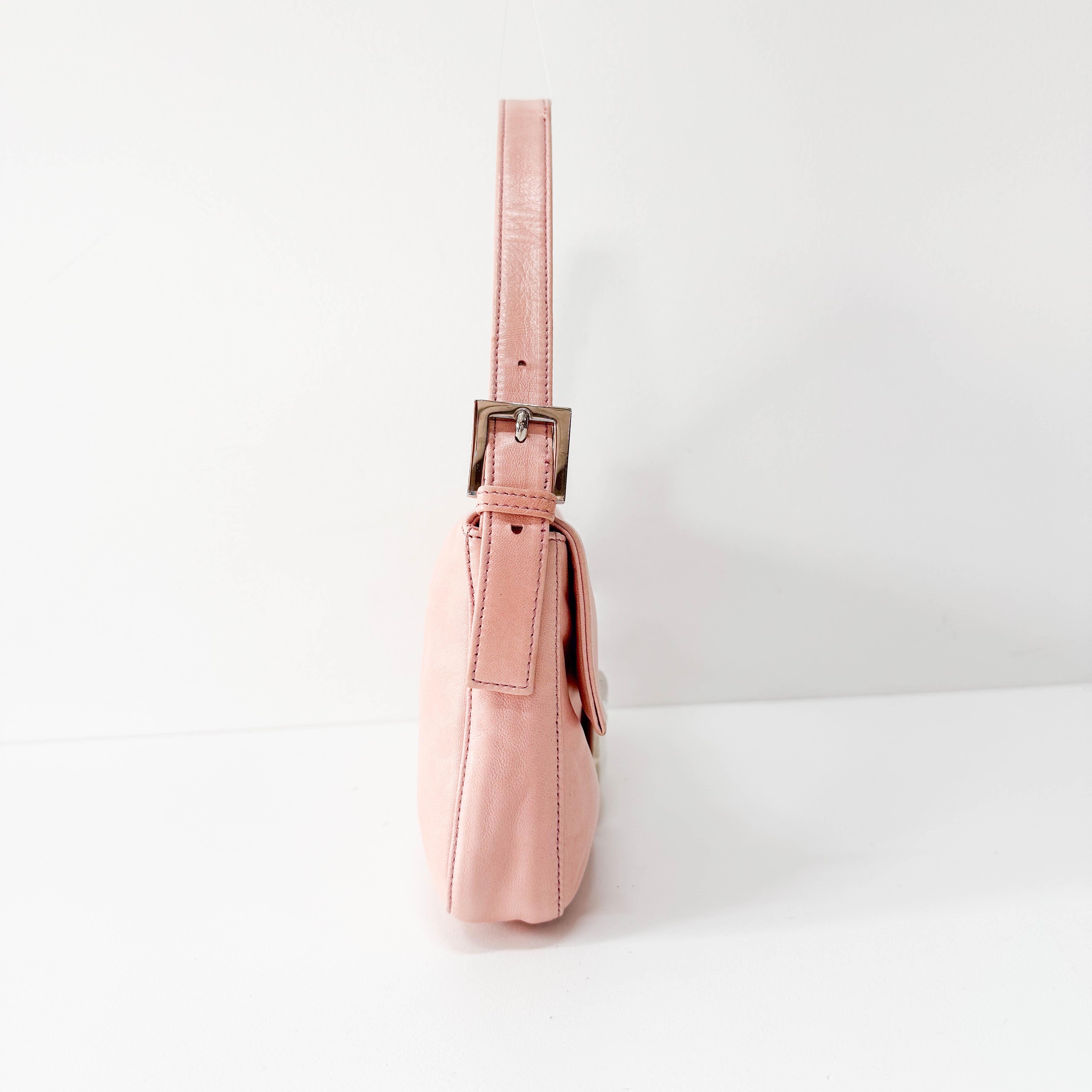 Baguette Pink Nappa Leather Shoulder Bag