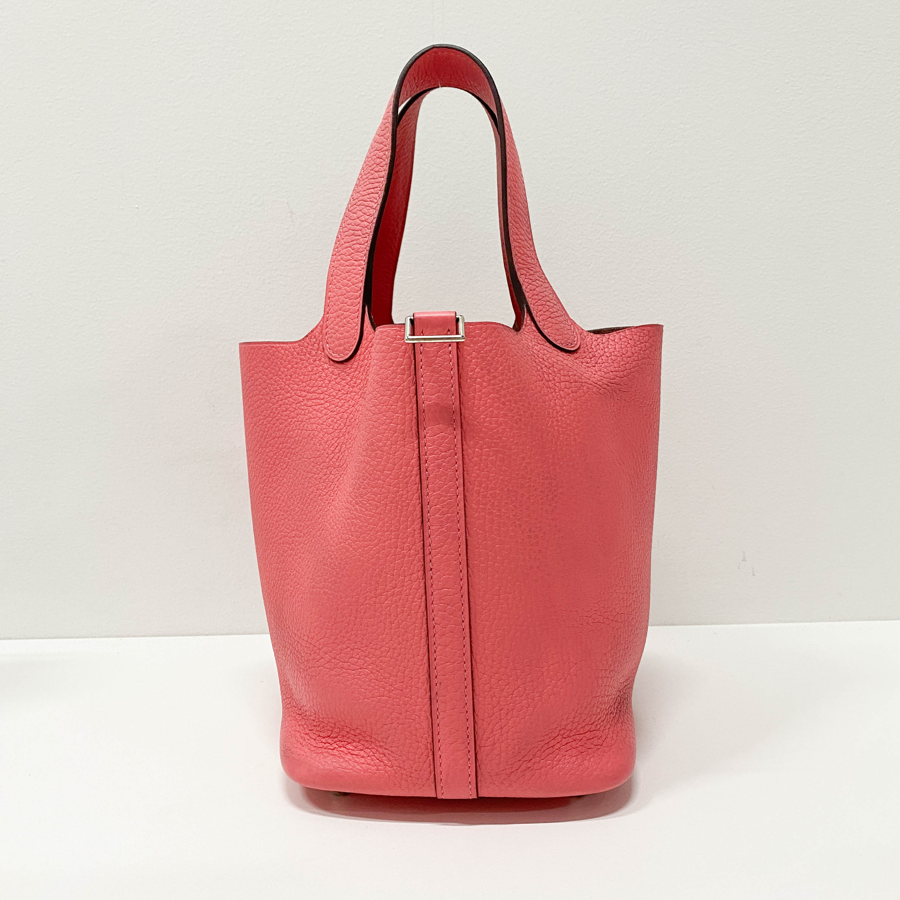 Picotin Lock 18PM Pink Leather Shoulder Bag