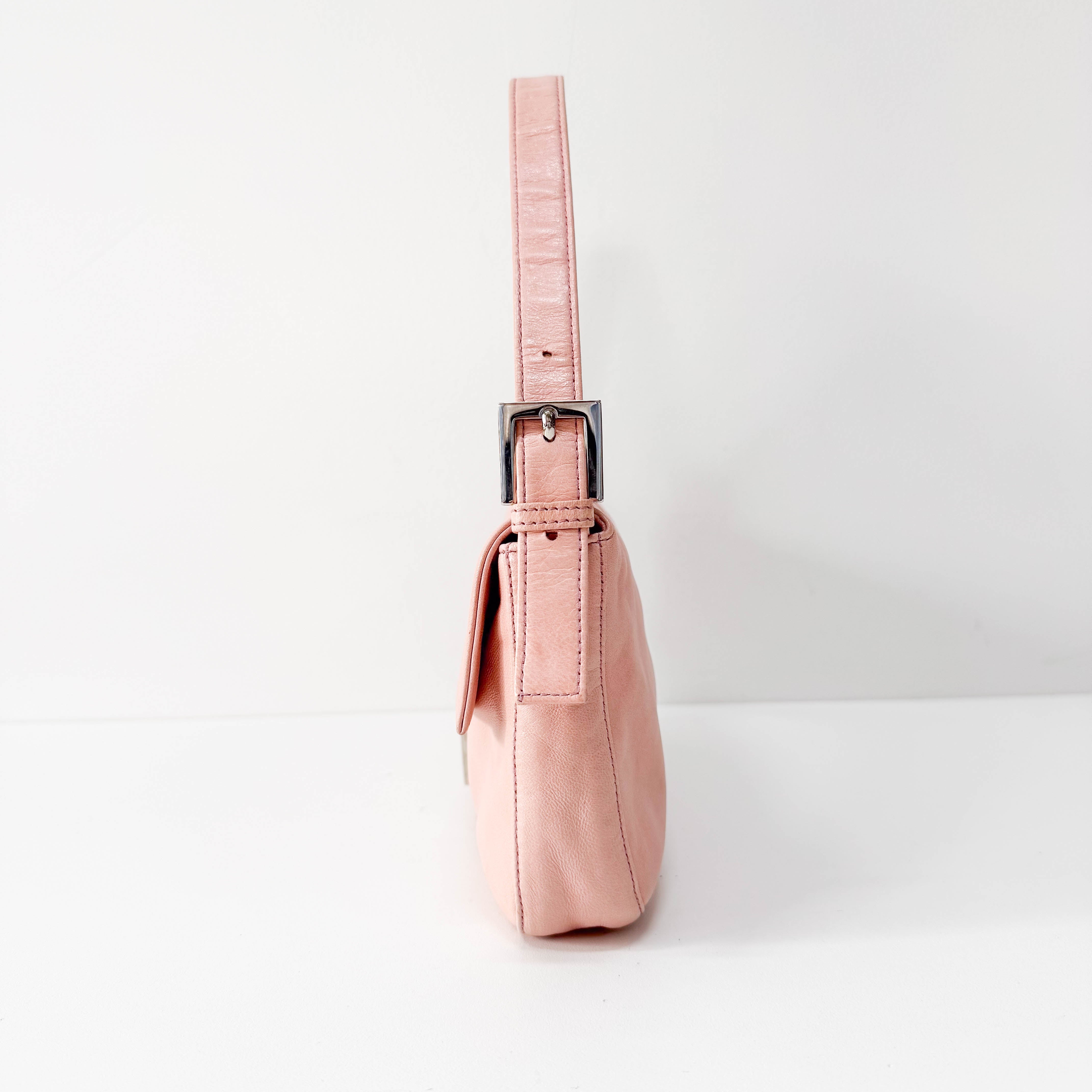 Baguette Pink Nappa Leather Shoulder Bag