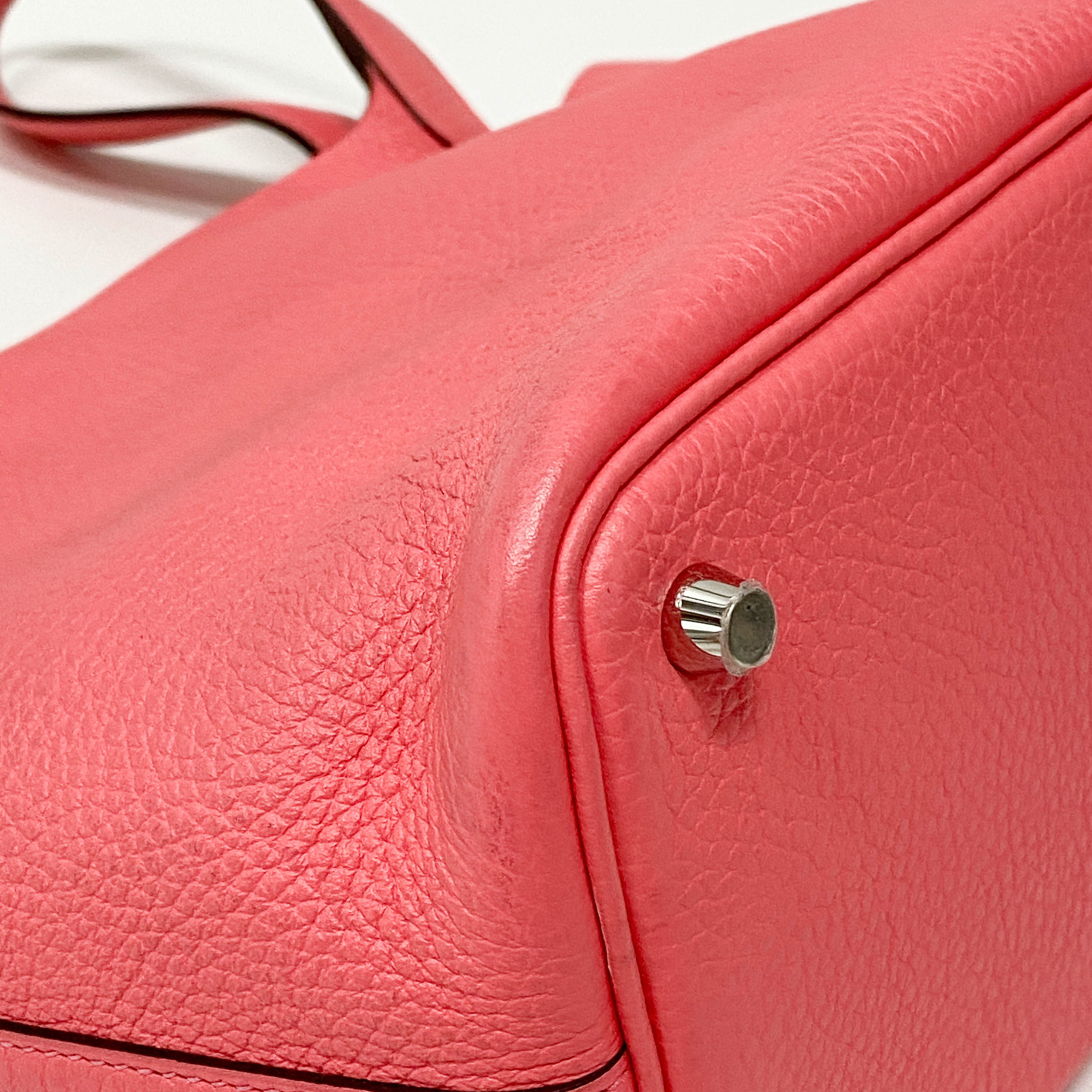Picotin Lock 18PM Pink Leather Shoulder Bag