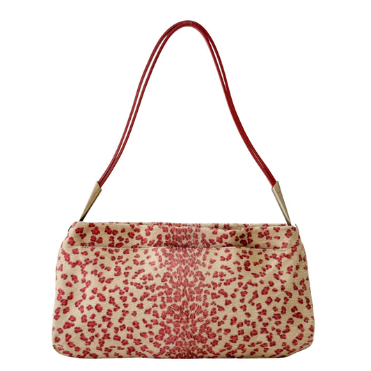 Neutral Animal Print Pony Hair Shoulder Bag
