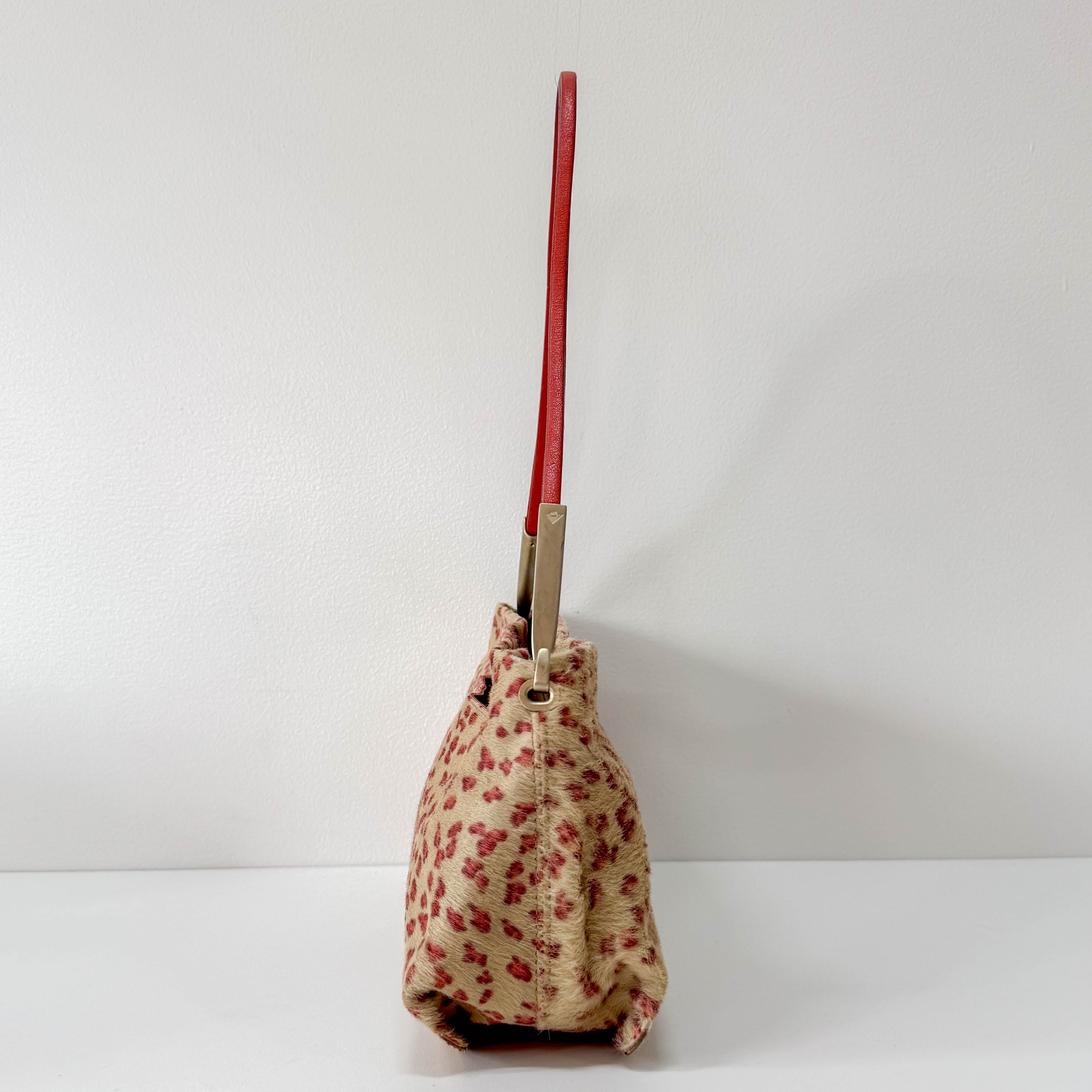 Neutral Animal Print Pony Hair Shoulder Bag