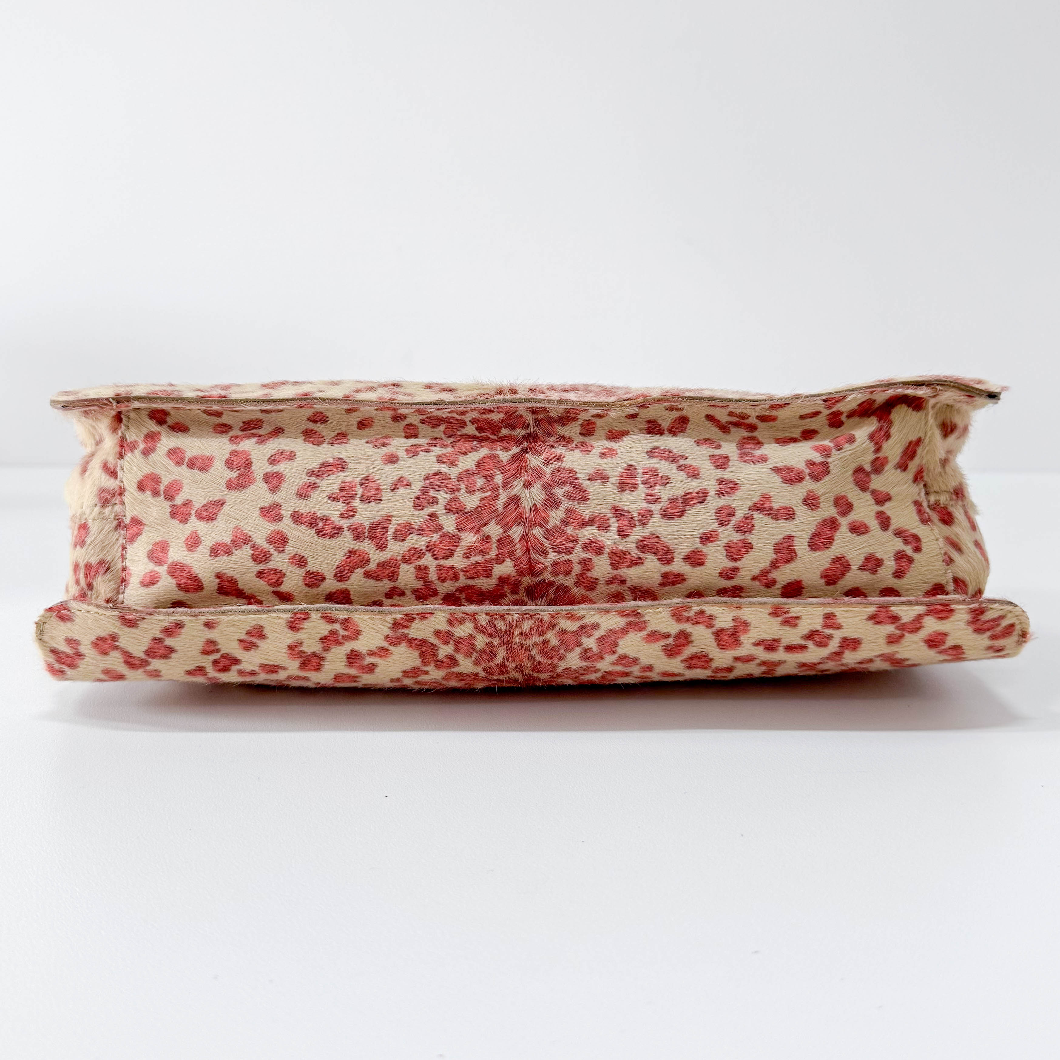 Neutral Animal Print Pony Hair Shoulder Bag