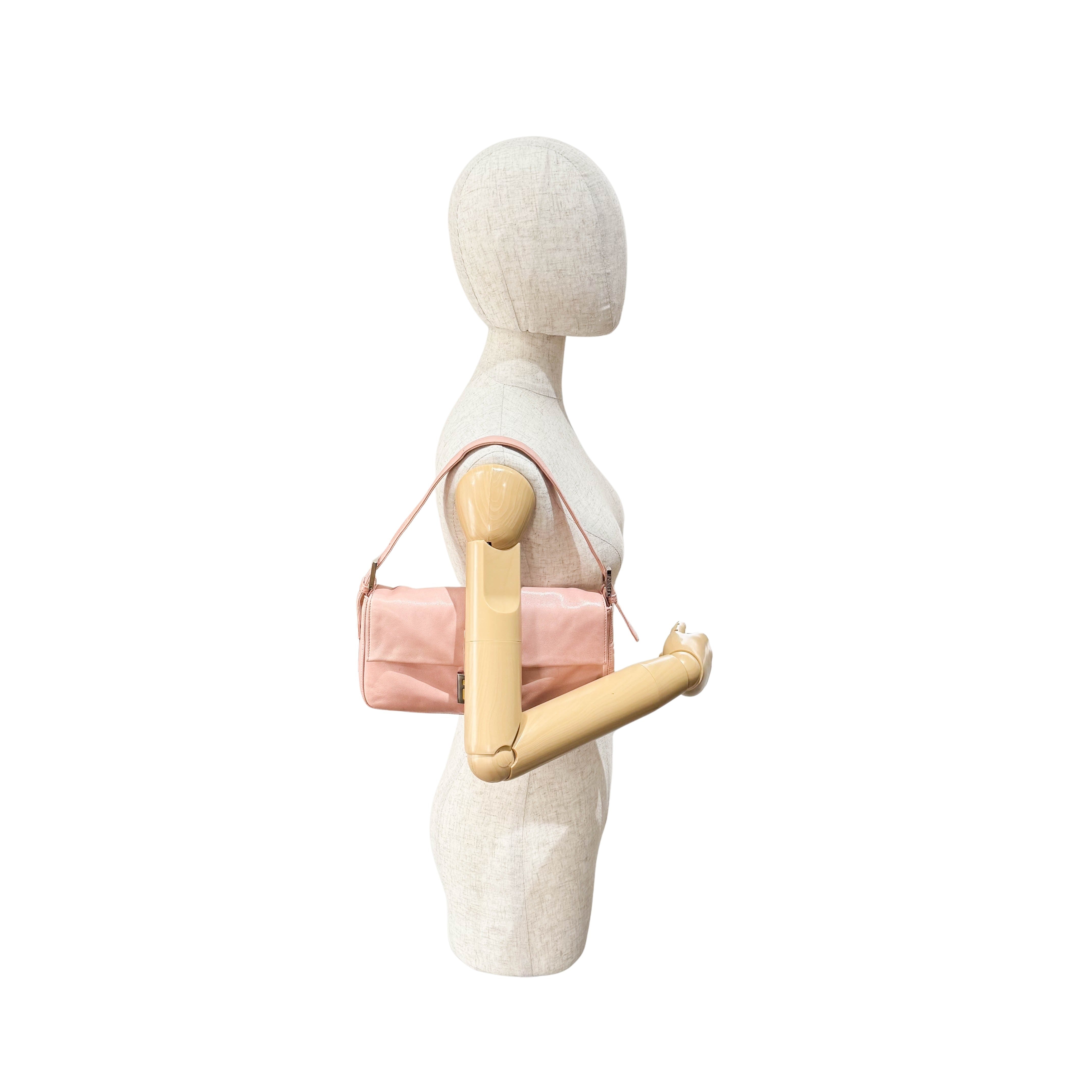 Baguette Pink Nappa Leather Shoulder Bag