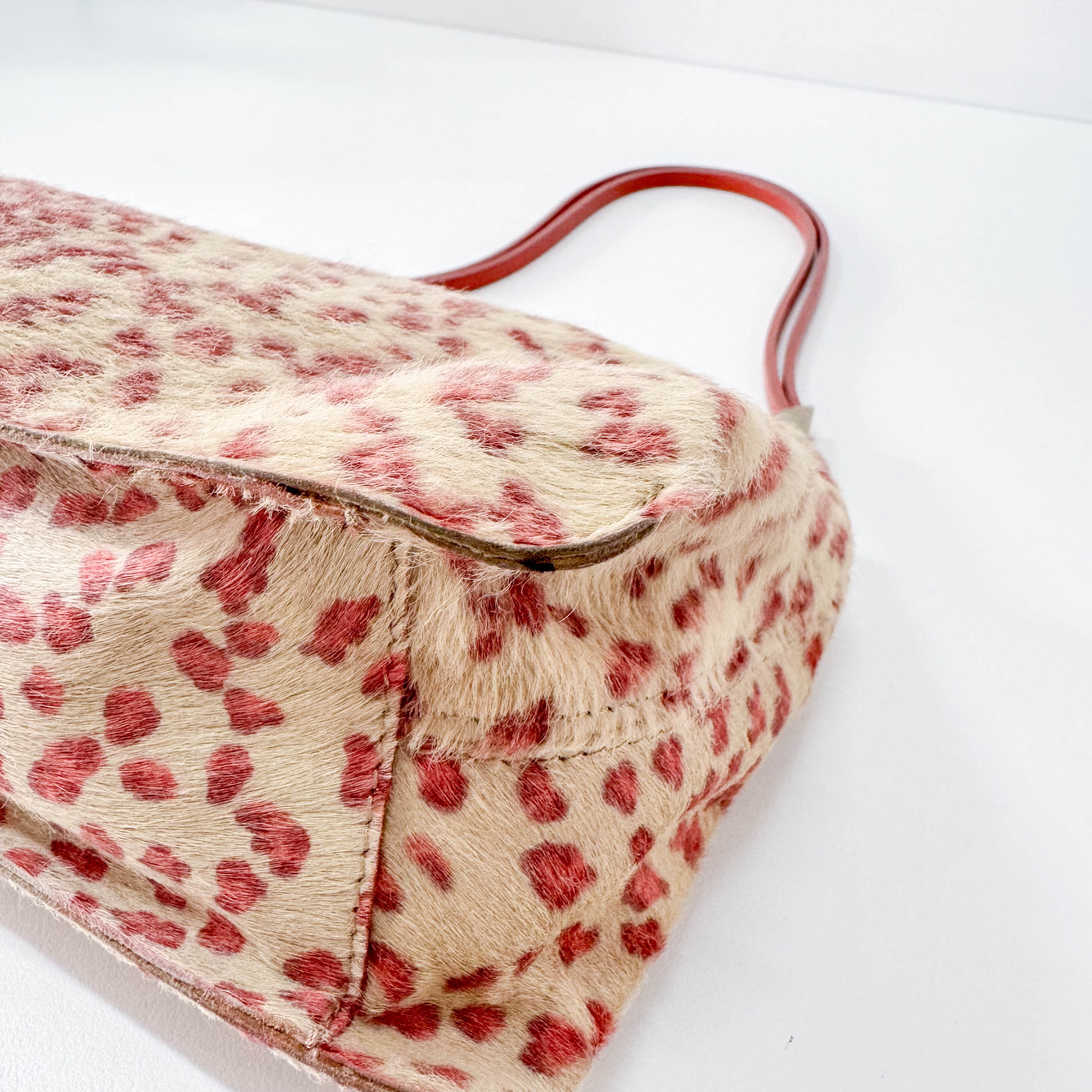 Neutral Animal Print Pony Hair Shoulder Bag