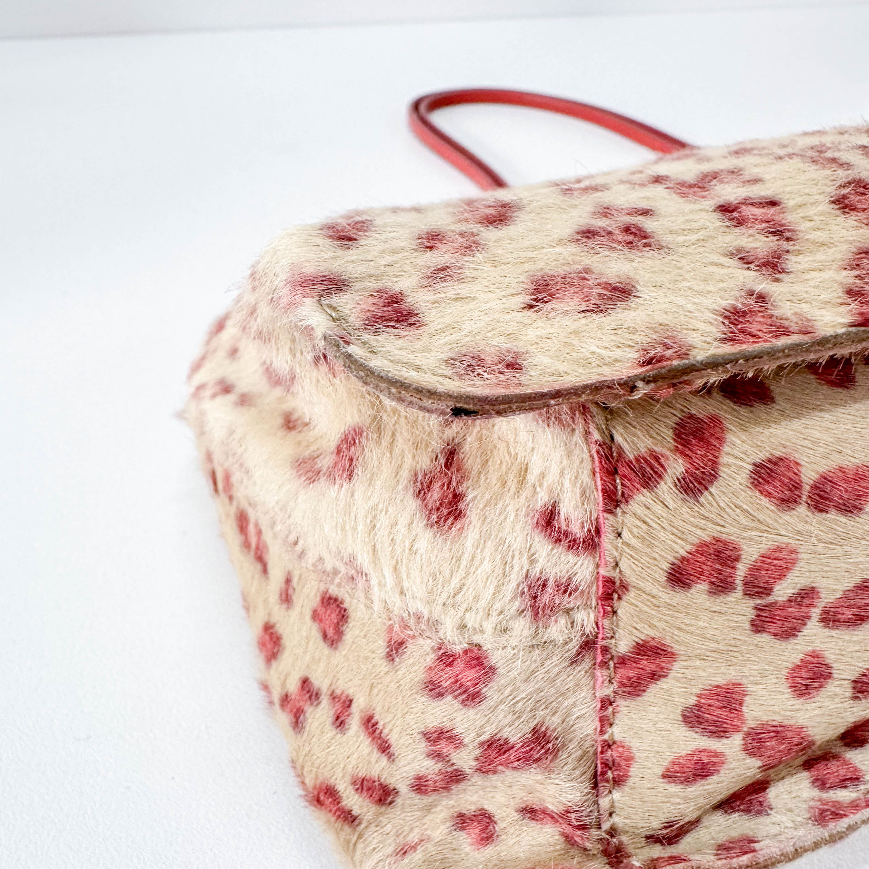 Neutral Animal Print Pony Hair Shoulder Bag