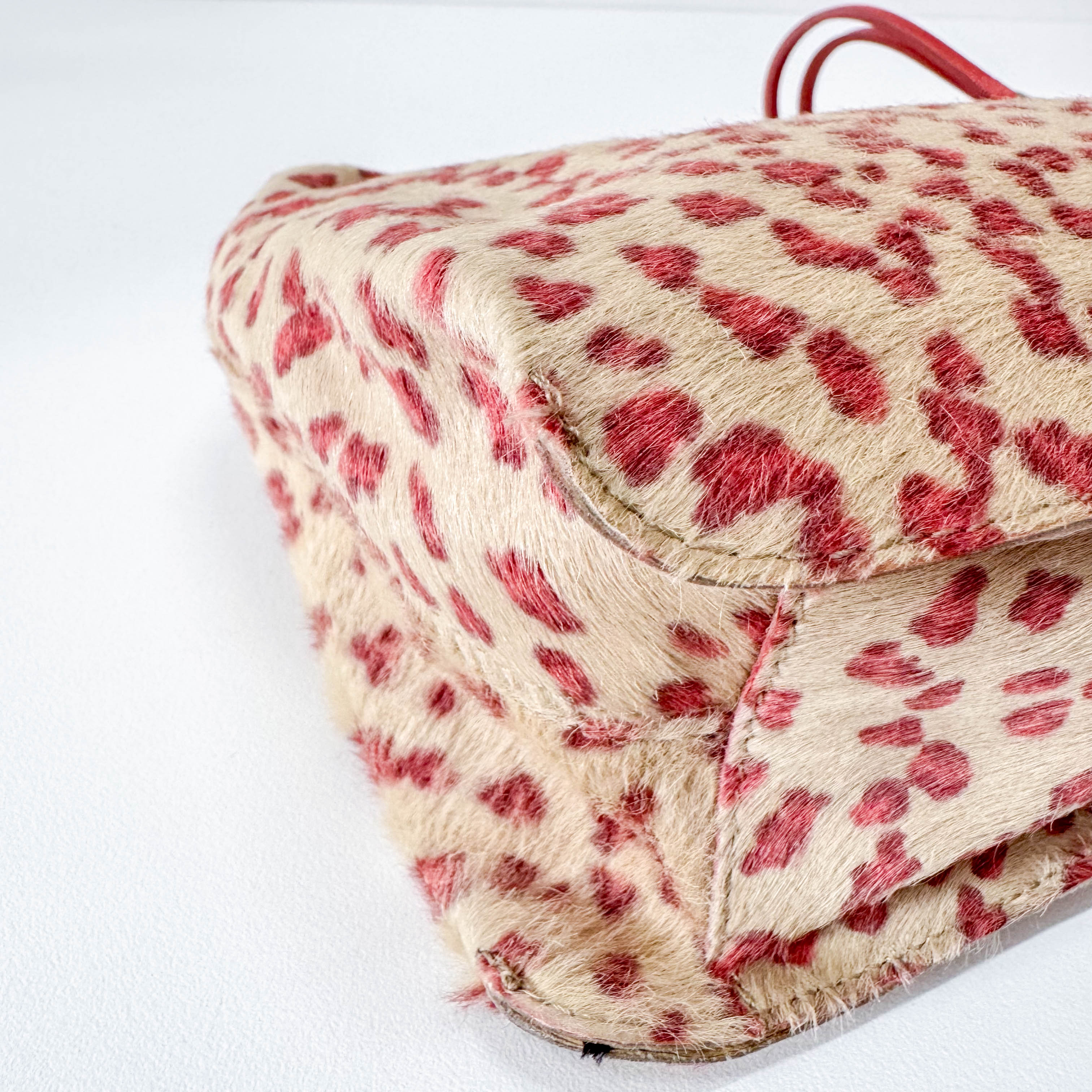 Neutral Animal Print Pony Hair Shoulder Bag