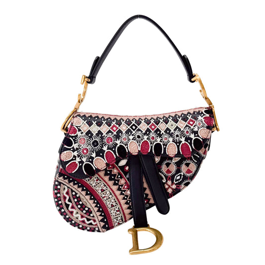 Saddle Bag Embroidered and Beaded Leather