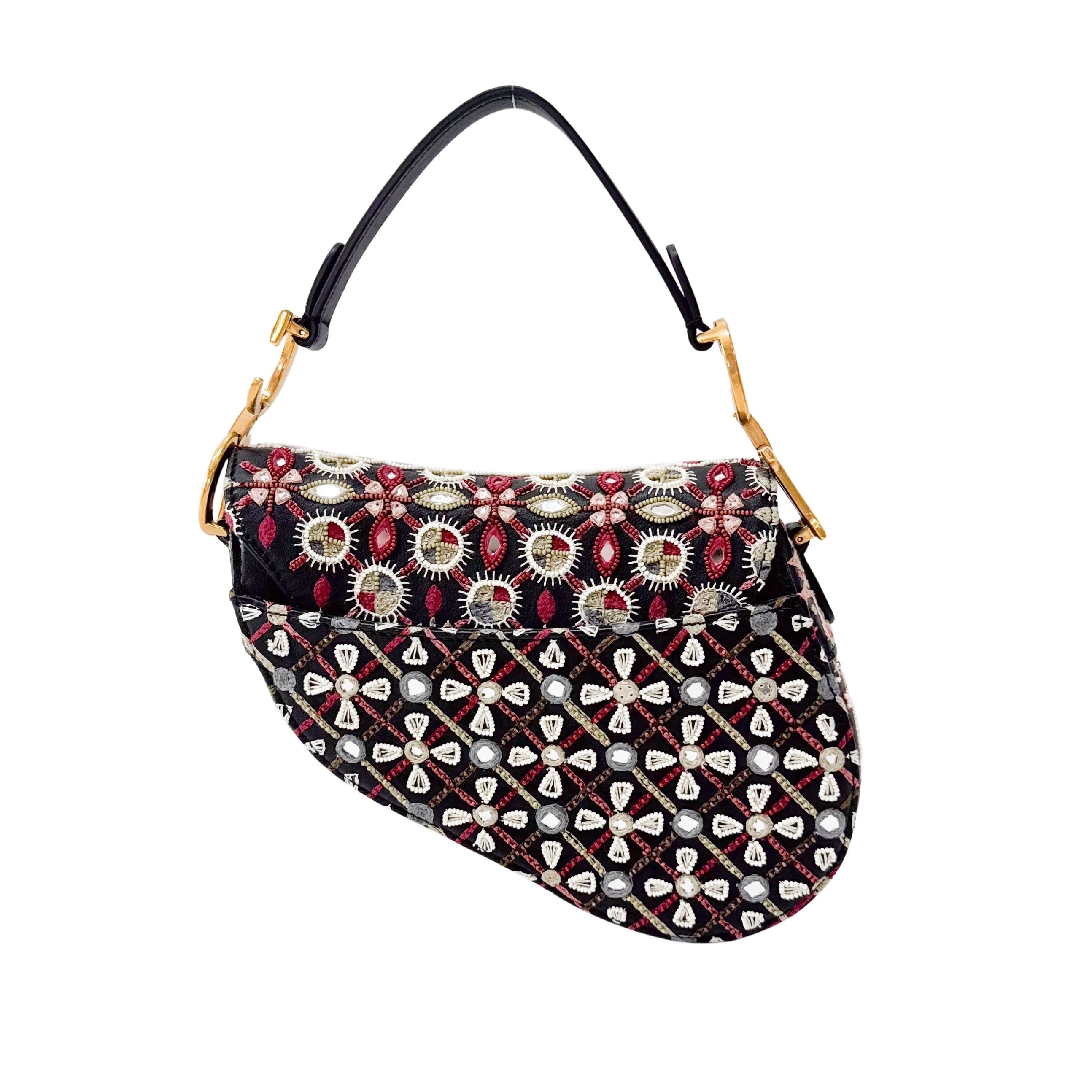 Saddle Bag Embroidered and Beaded Leather