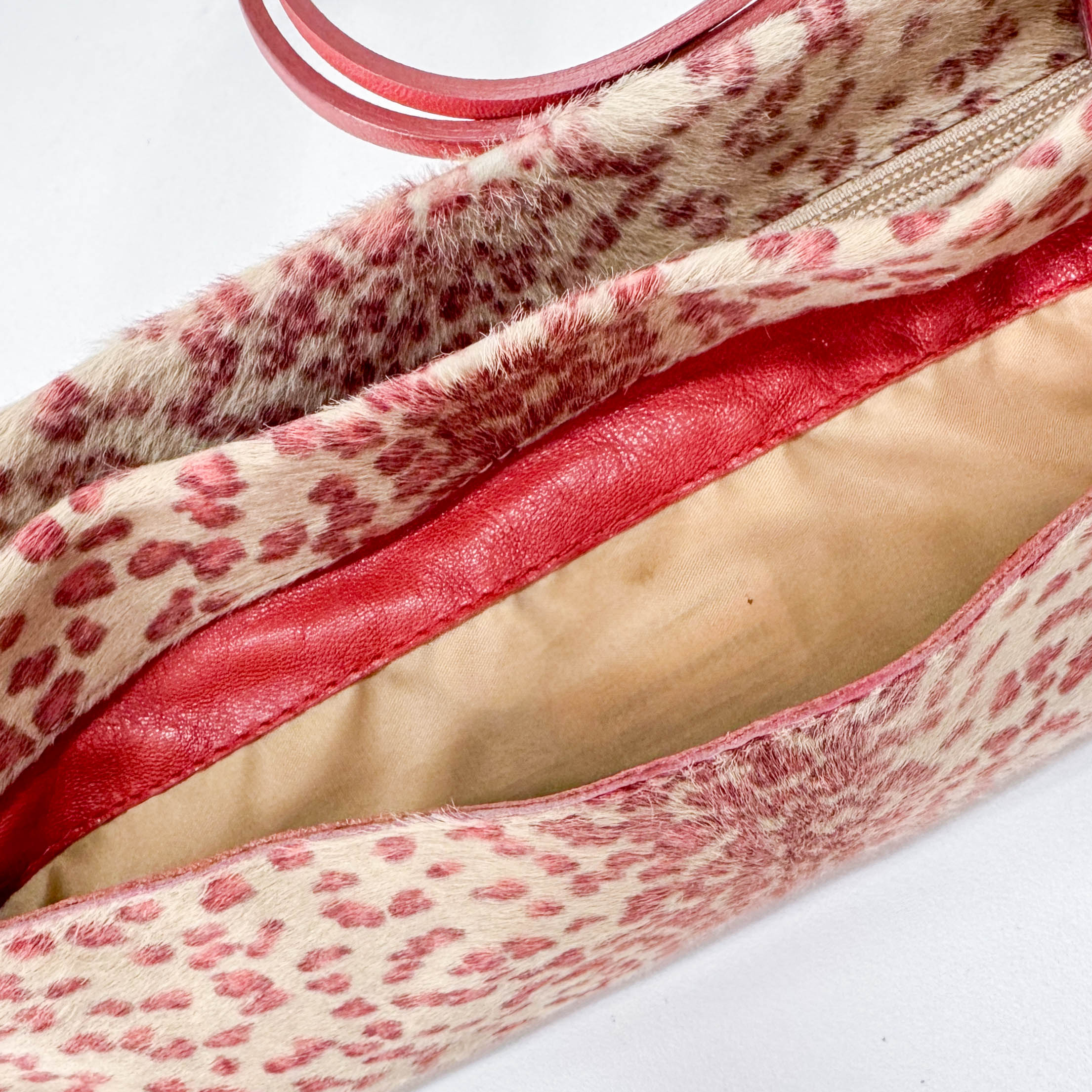 Neutral Animal Print Pony Hair Shoulder Bag