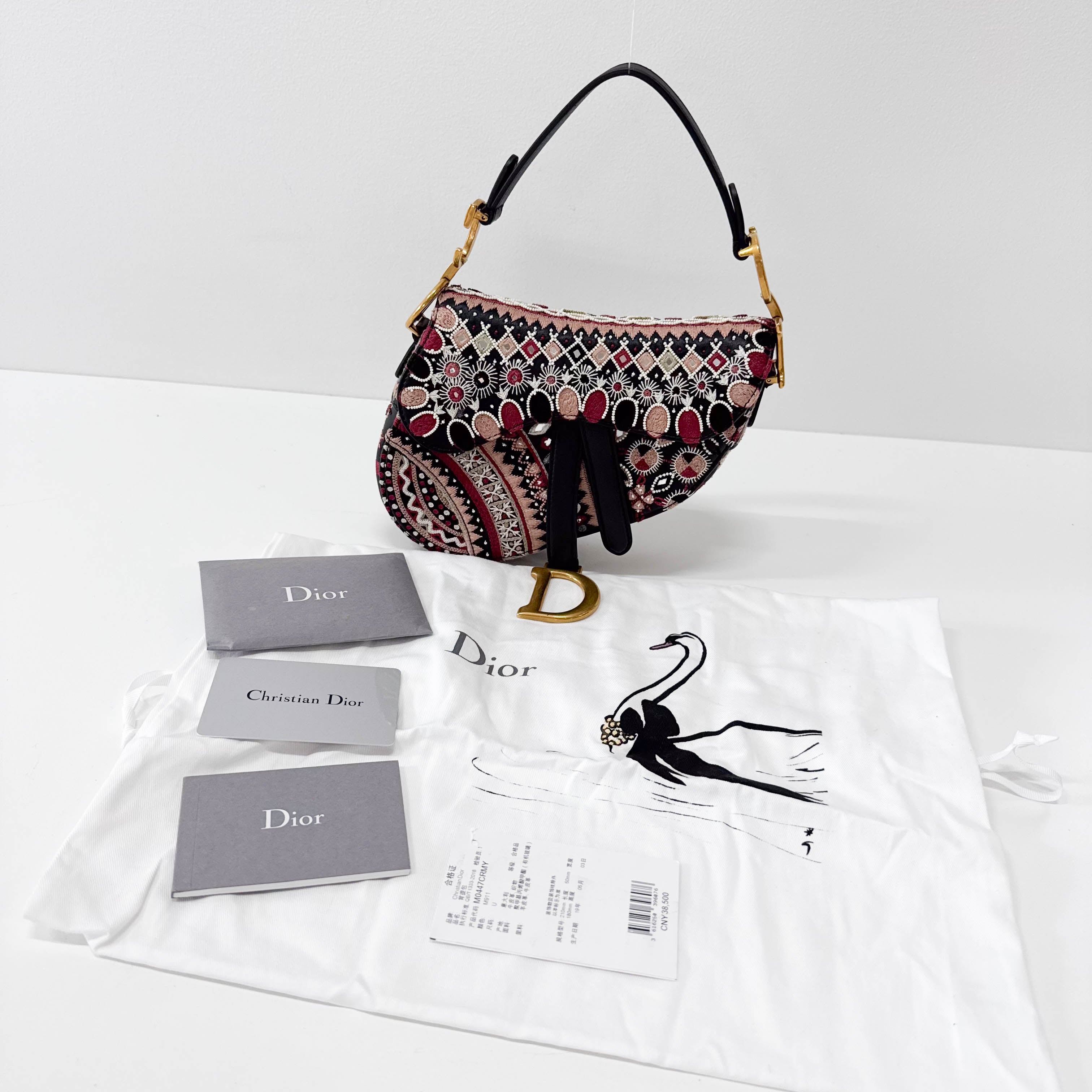 Saddle Bag Embroidered and Beaded Leather