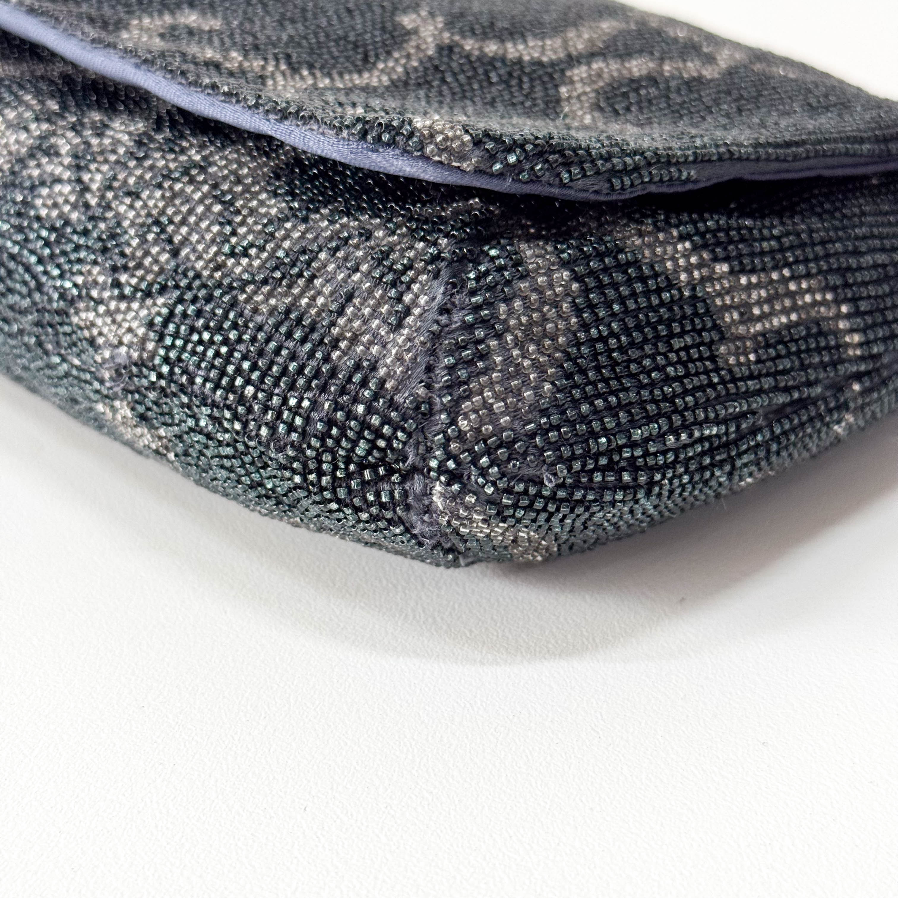 Vintage Navy Beaded Chain Shoulder Bag