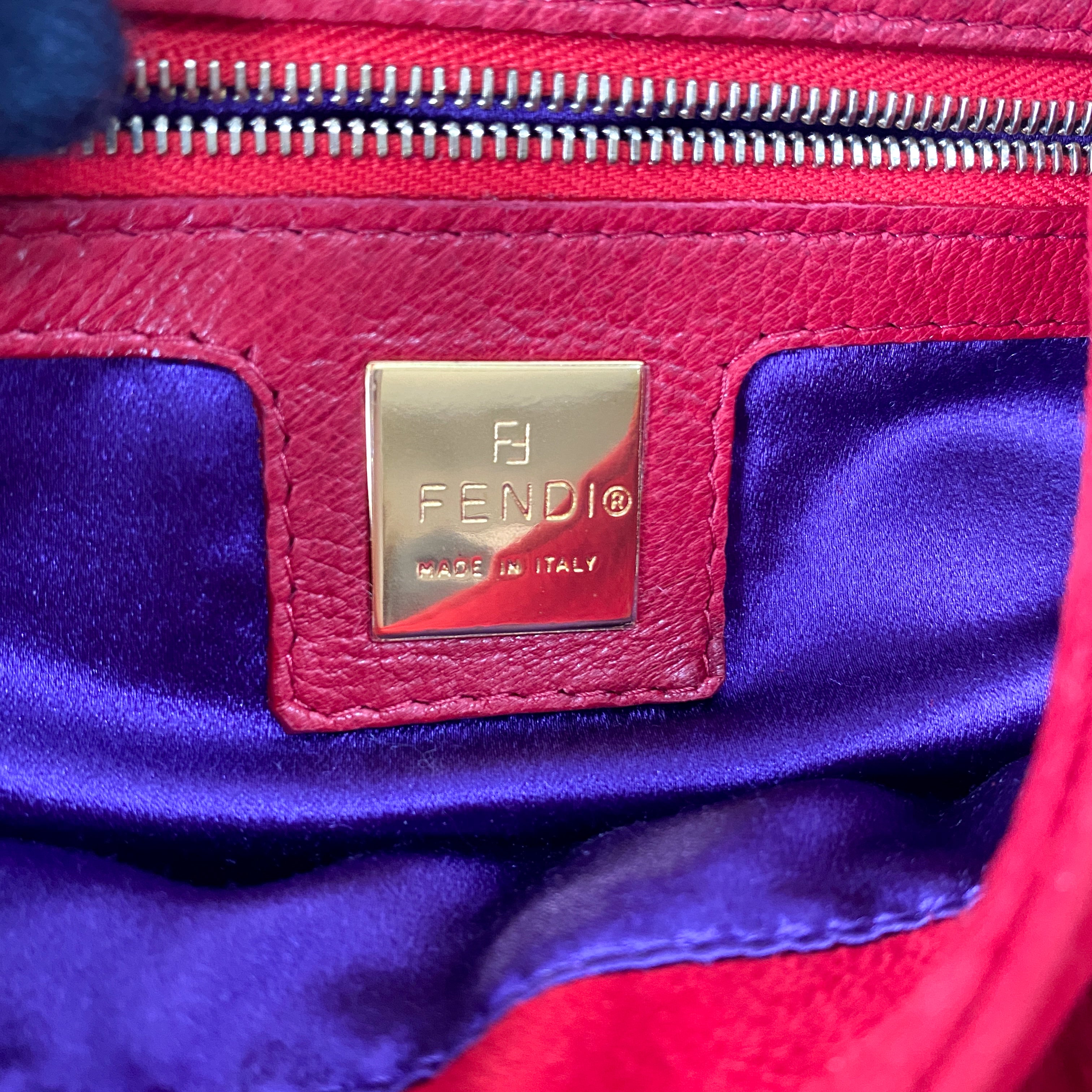Baguette Red Suede Shoulder Bag