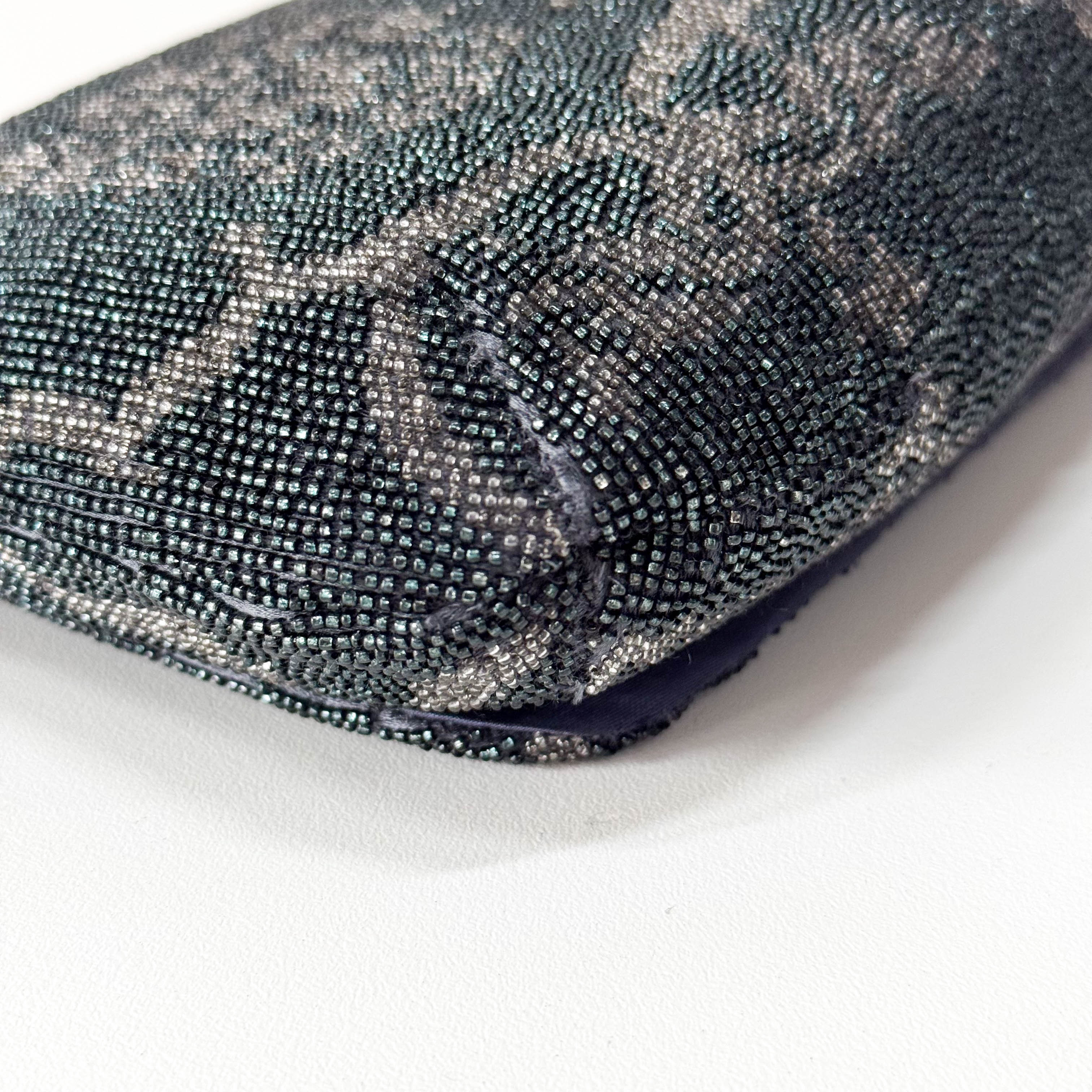 Vintage Navy Beaded Chain Shoulder Bag