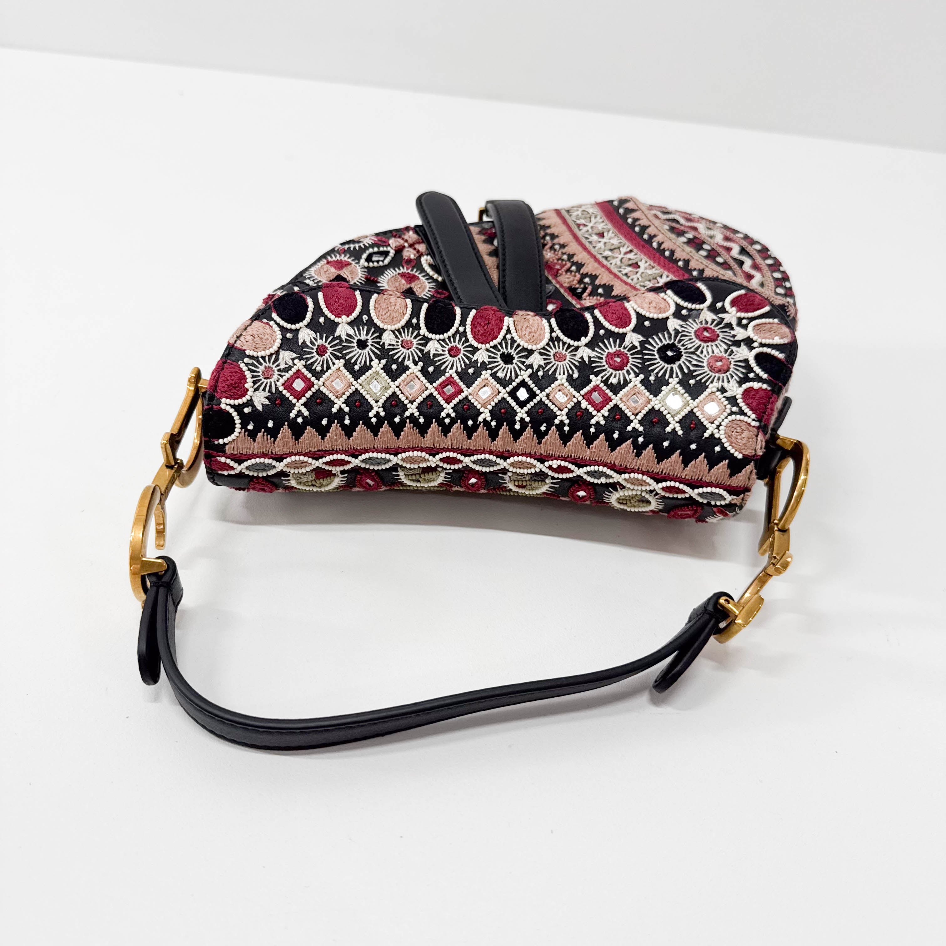 Saddle Bag Embroidered and Beaded Leather