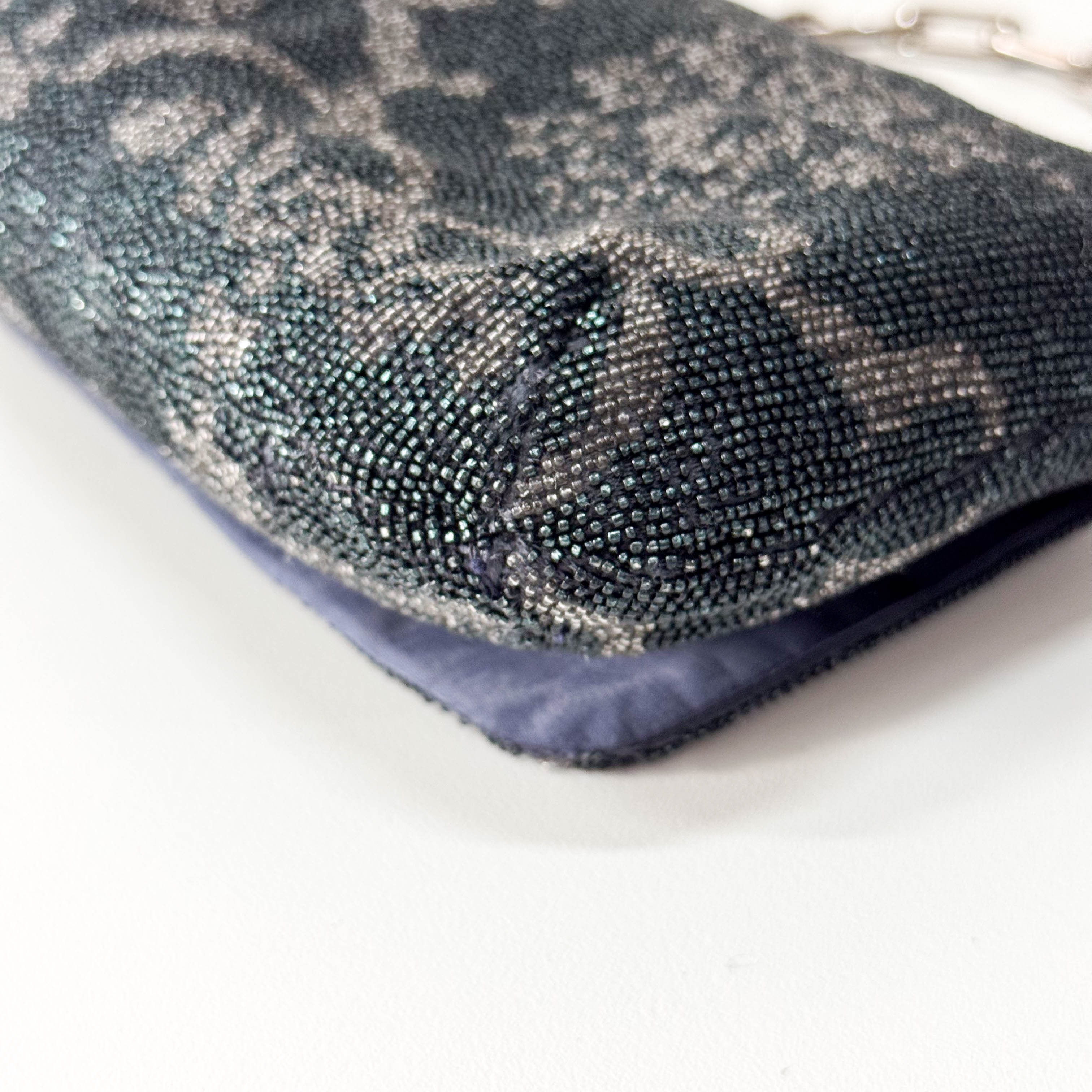 Vintage Navy Beaded Chain Shoulder Bag