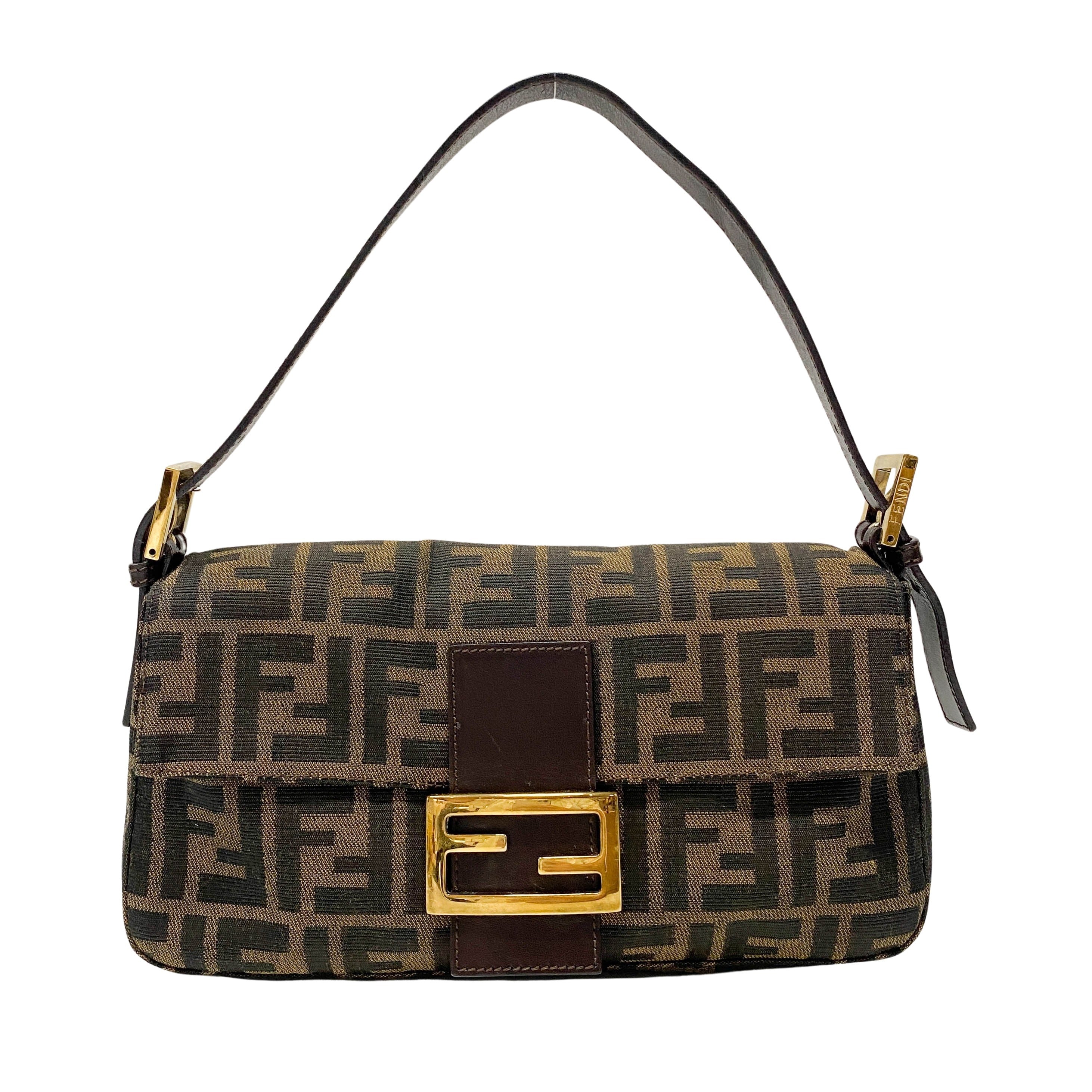 Zucca Brown Canvas Shoulder Bag