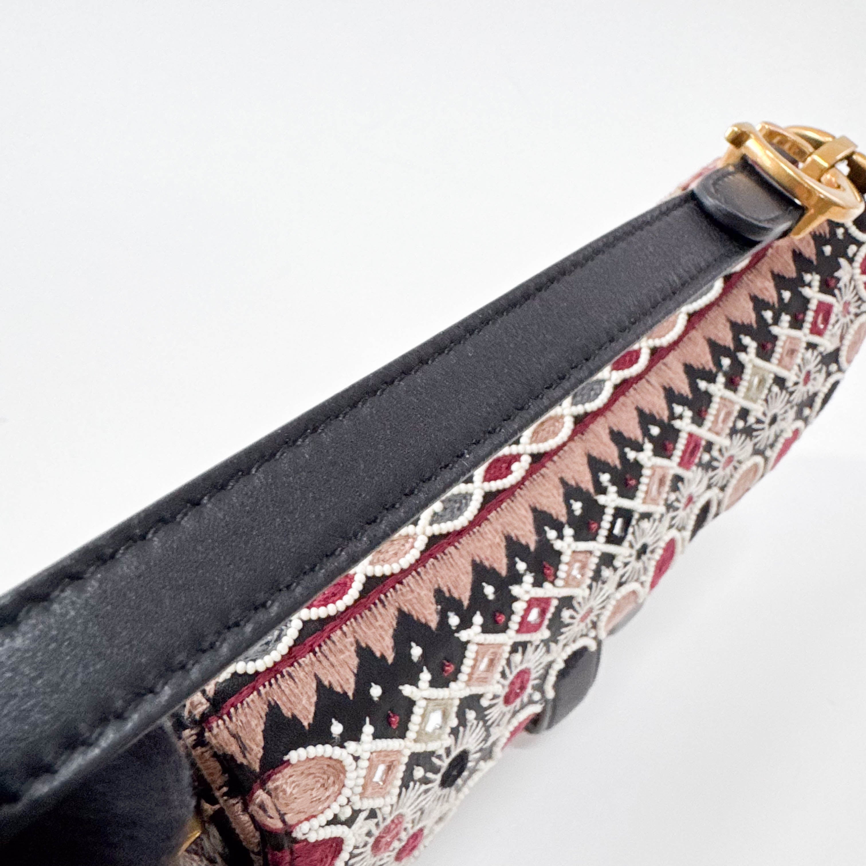 Saddle Bag Embroidered and Beaded Leather