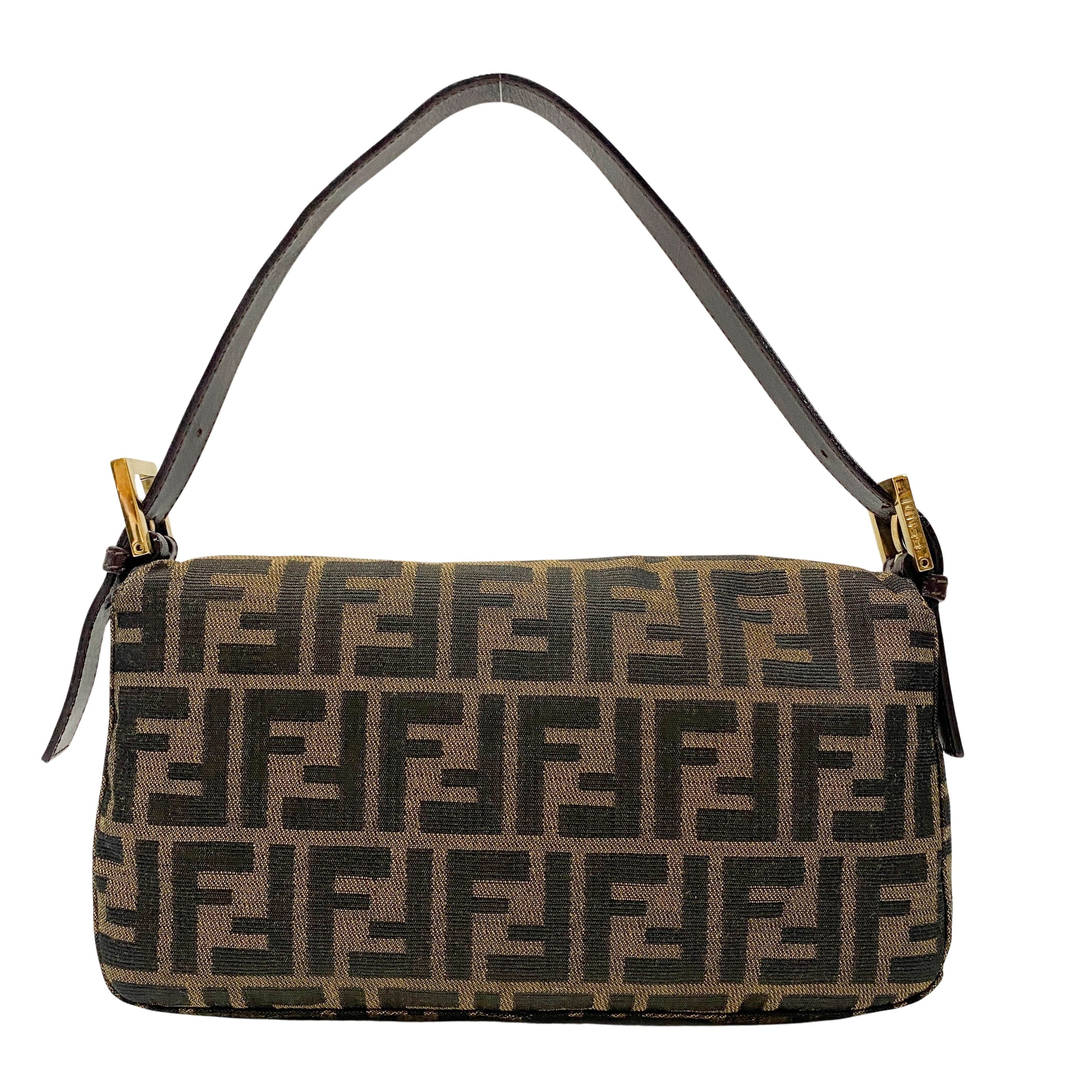 Zucca Brown Canvas Shoulder Bag