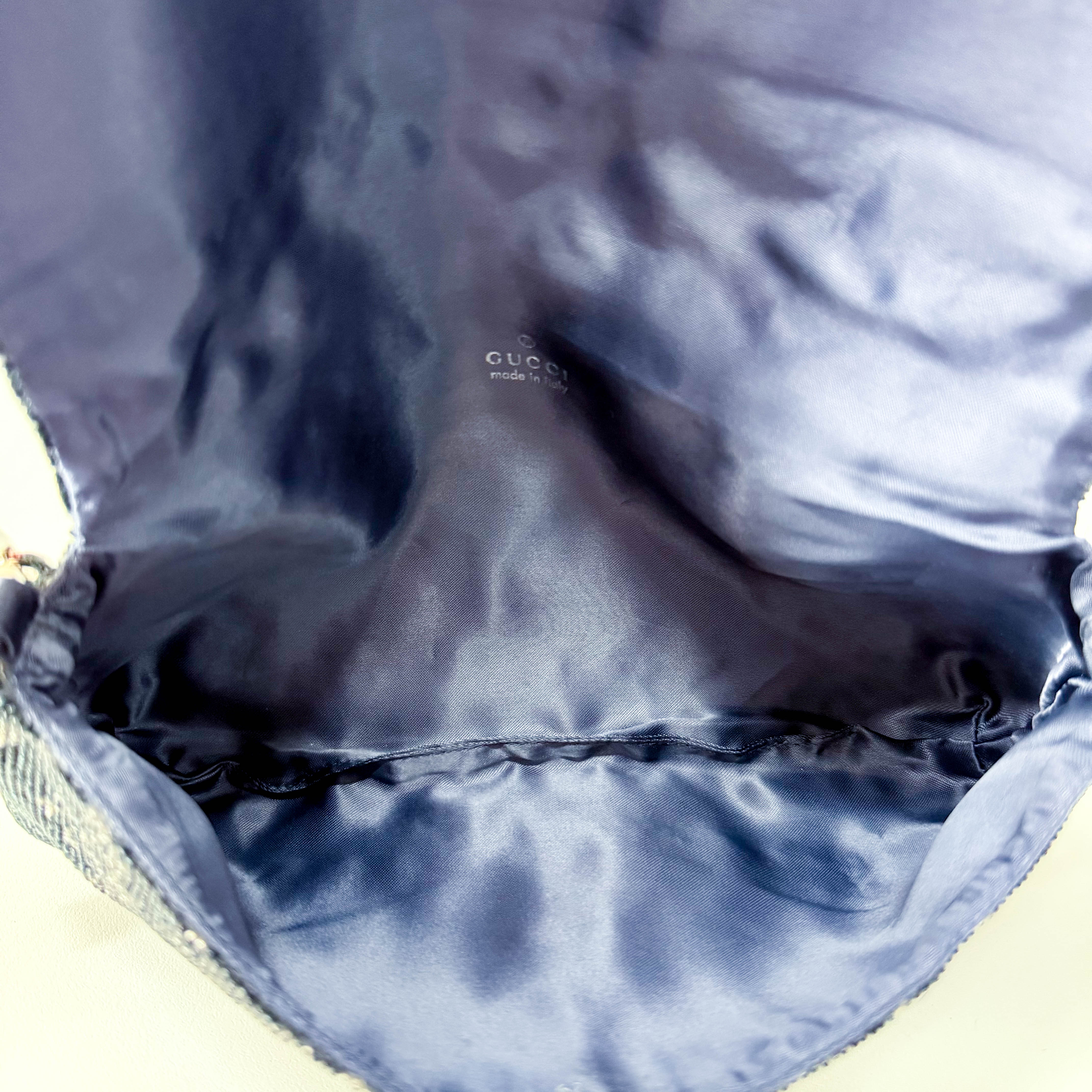 Vintage Navy Beaded Chain Shoulder Bag