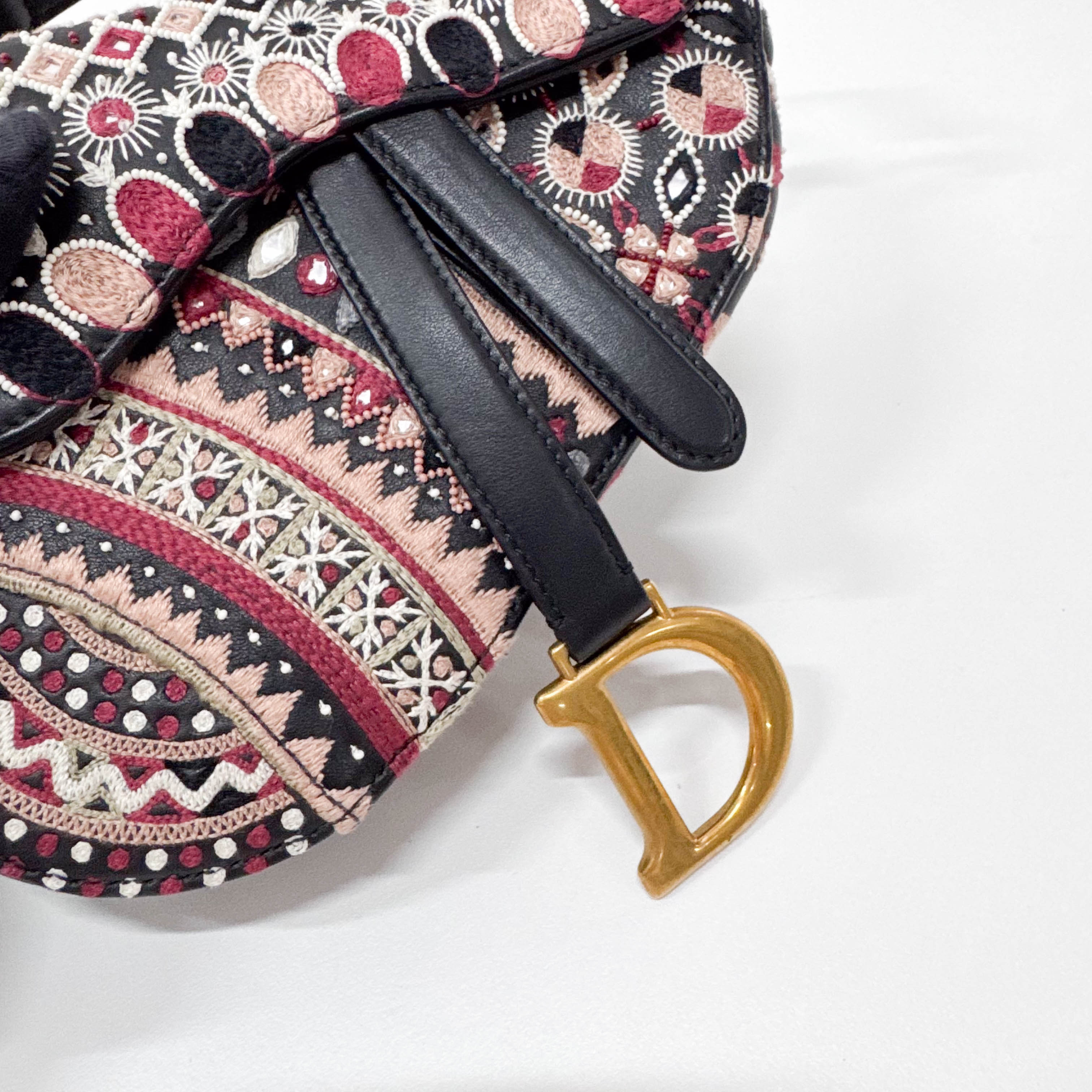 Saddle Bag Embroidered and Beaded Leather