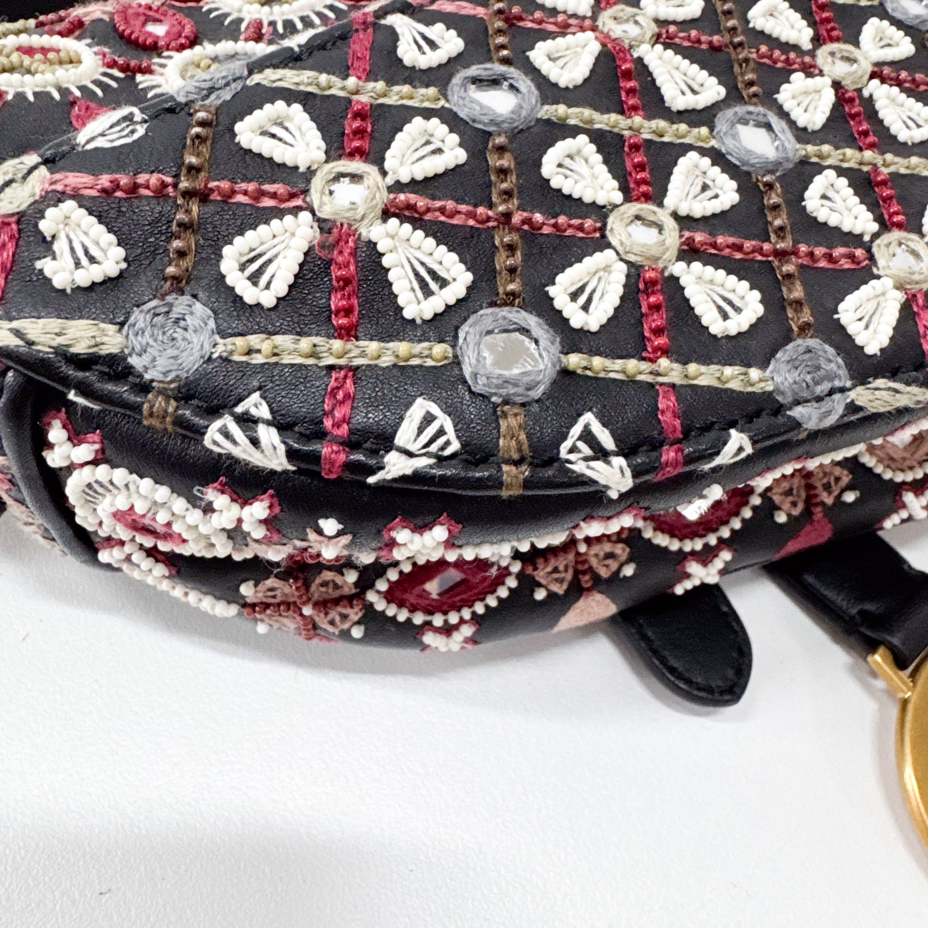 Saddle Bag Embroidered and Beaded Leather