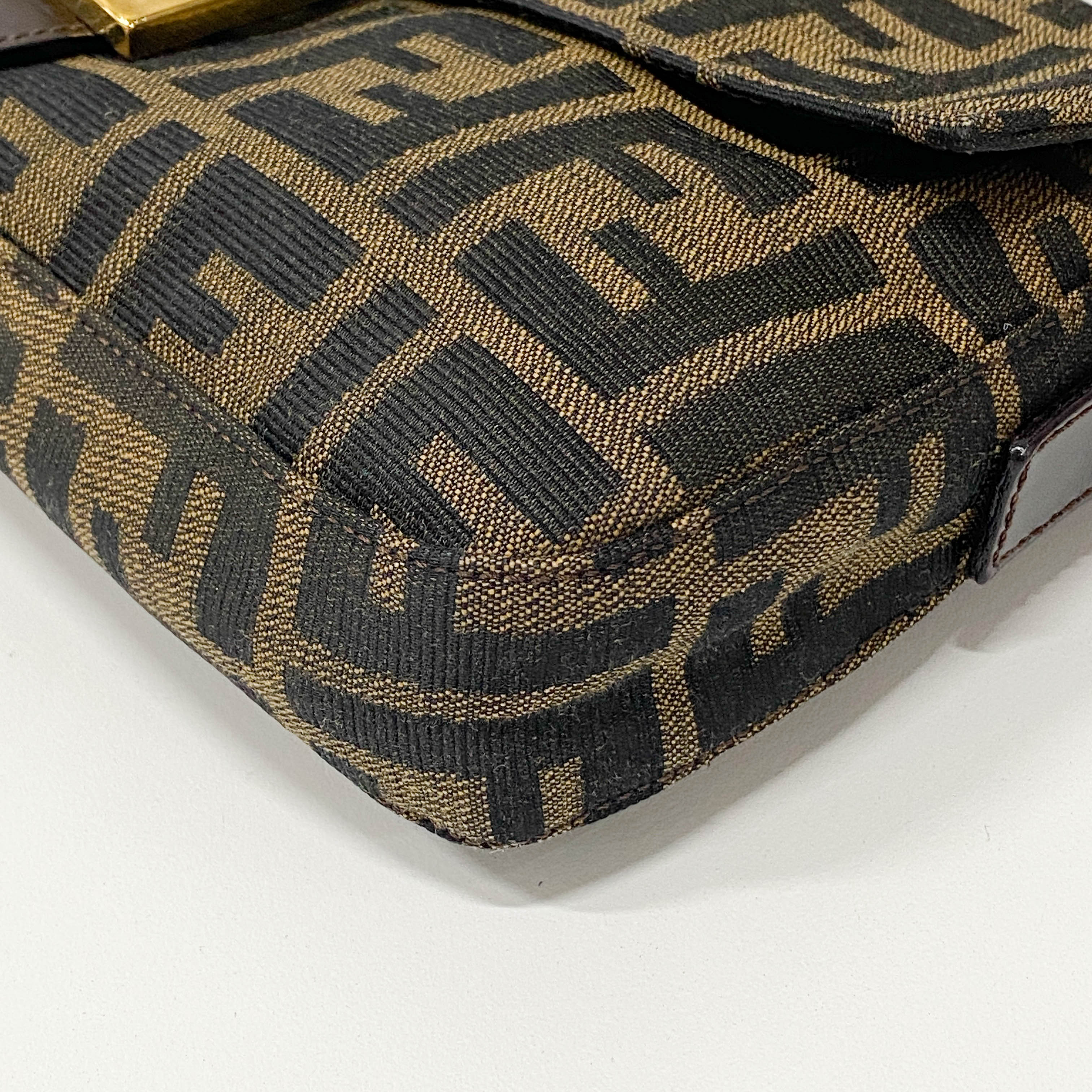 Zucca Brown Canvas Shoulder Bag