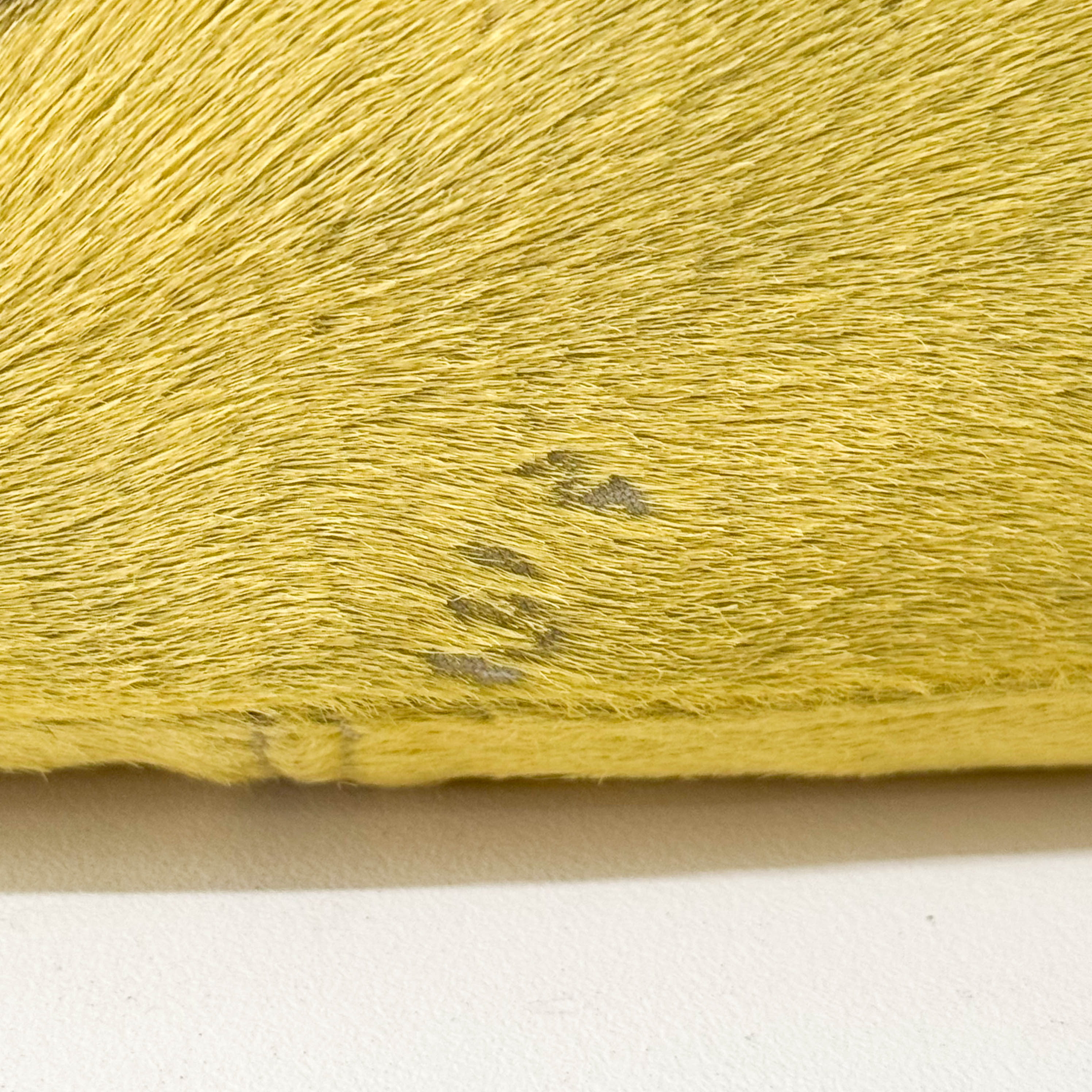 Baguette Yellow & Brown Cow Print Pony Hair Shoulder Bag