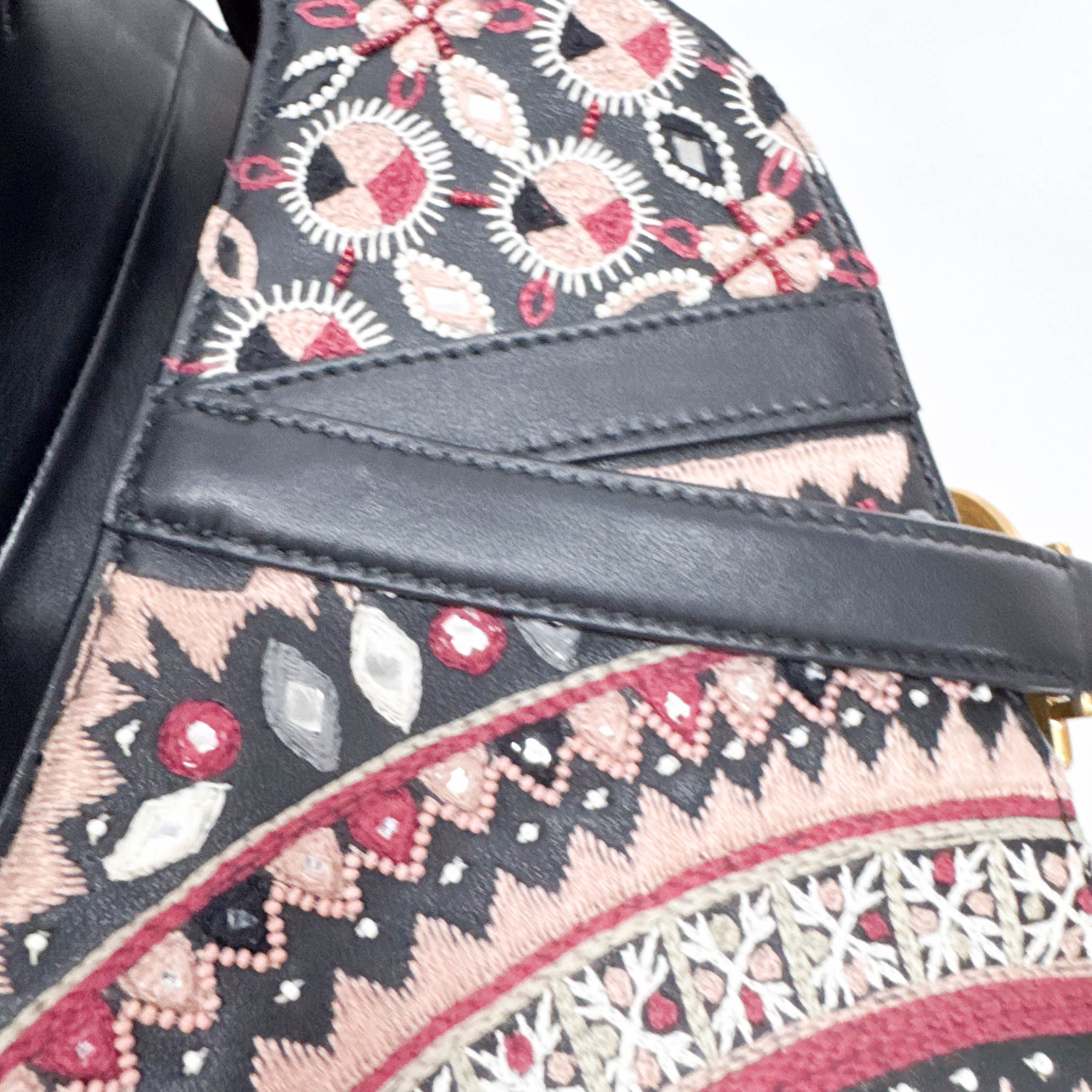 Saddle Bag Embroidered and Beaded Leather