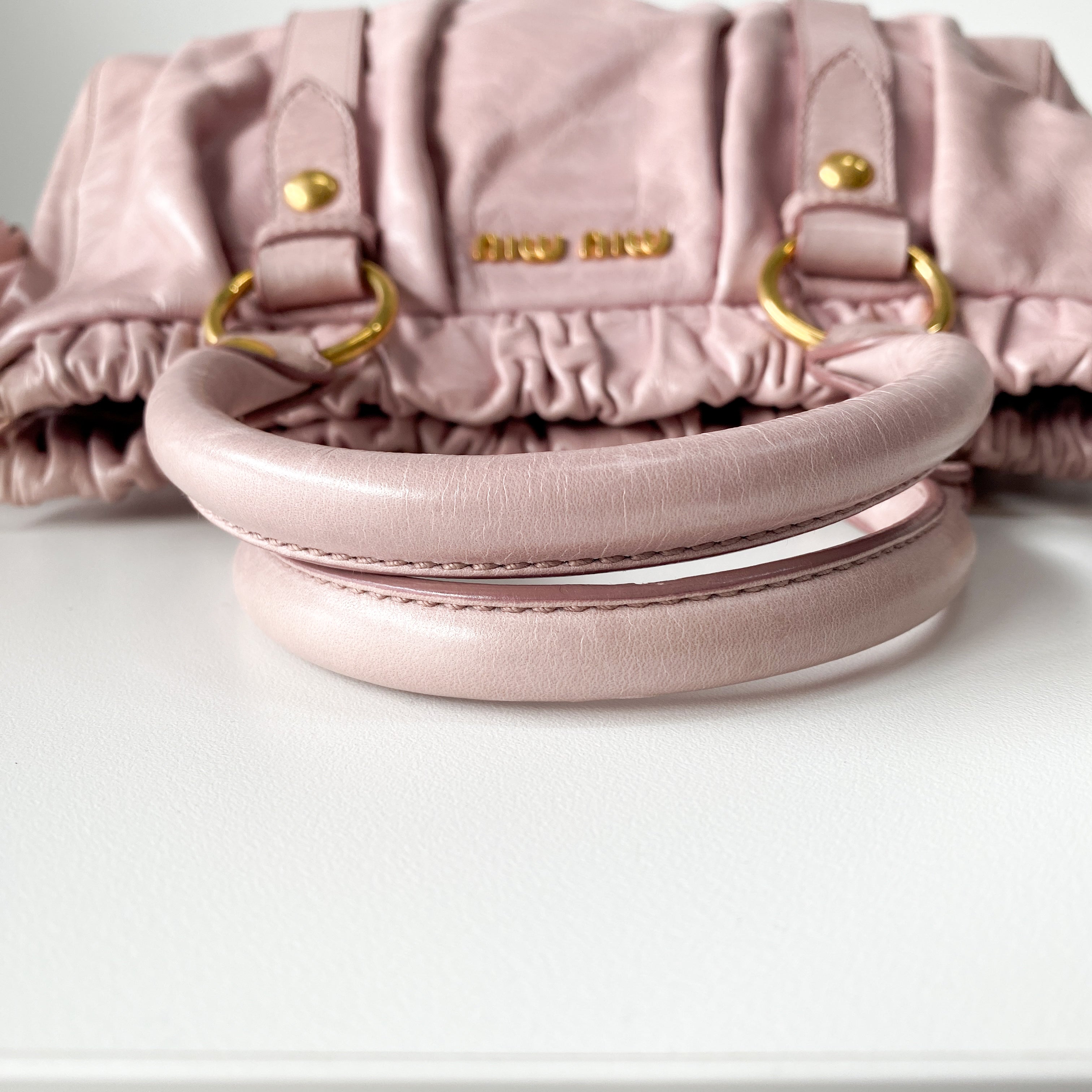 Vitello Pink Calfskin Leather Two Way Bag