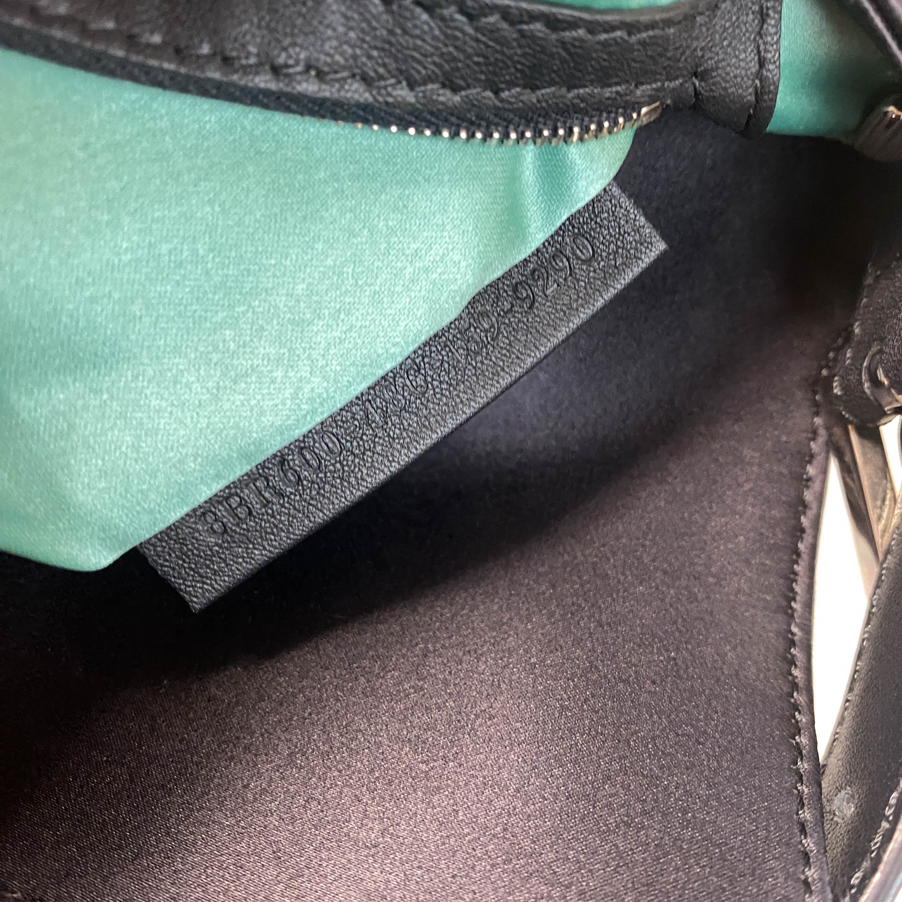 Baguette Black Nylon Shoulder Bag with Rhinestone