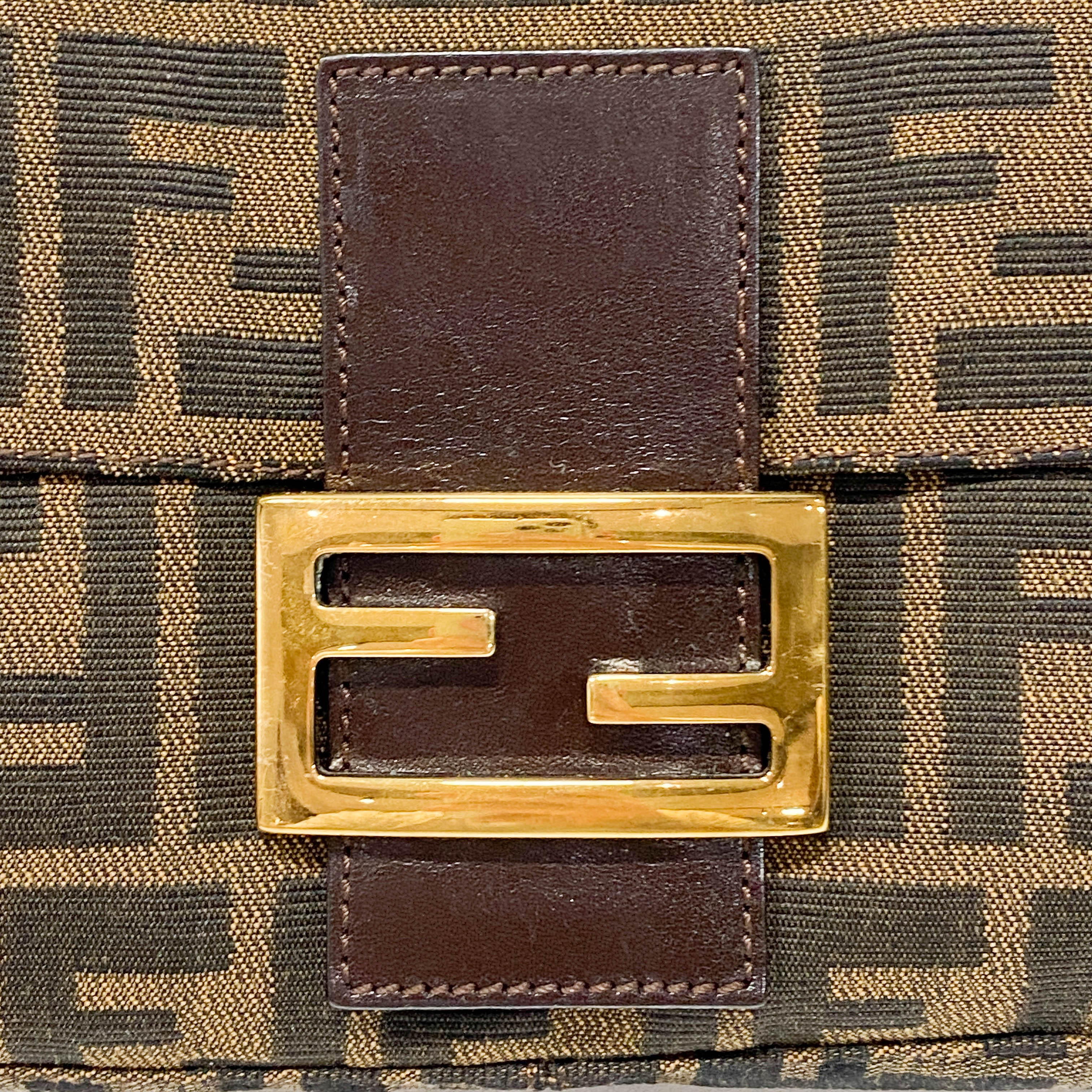 Zucca Brown Canvas Shoulder Bag