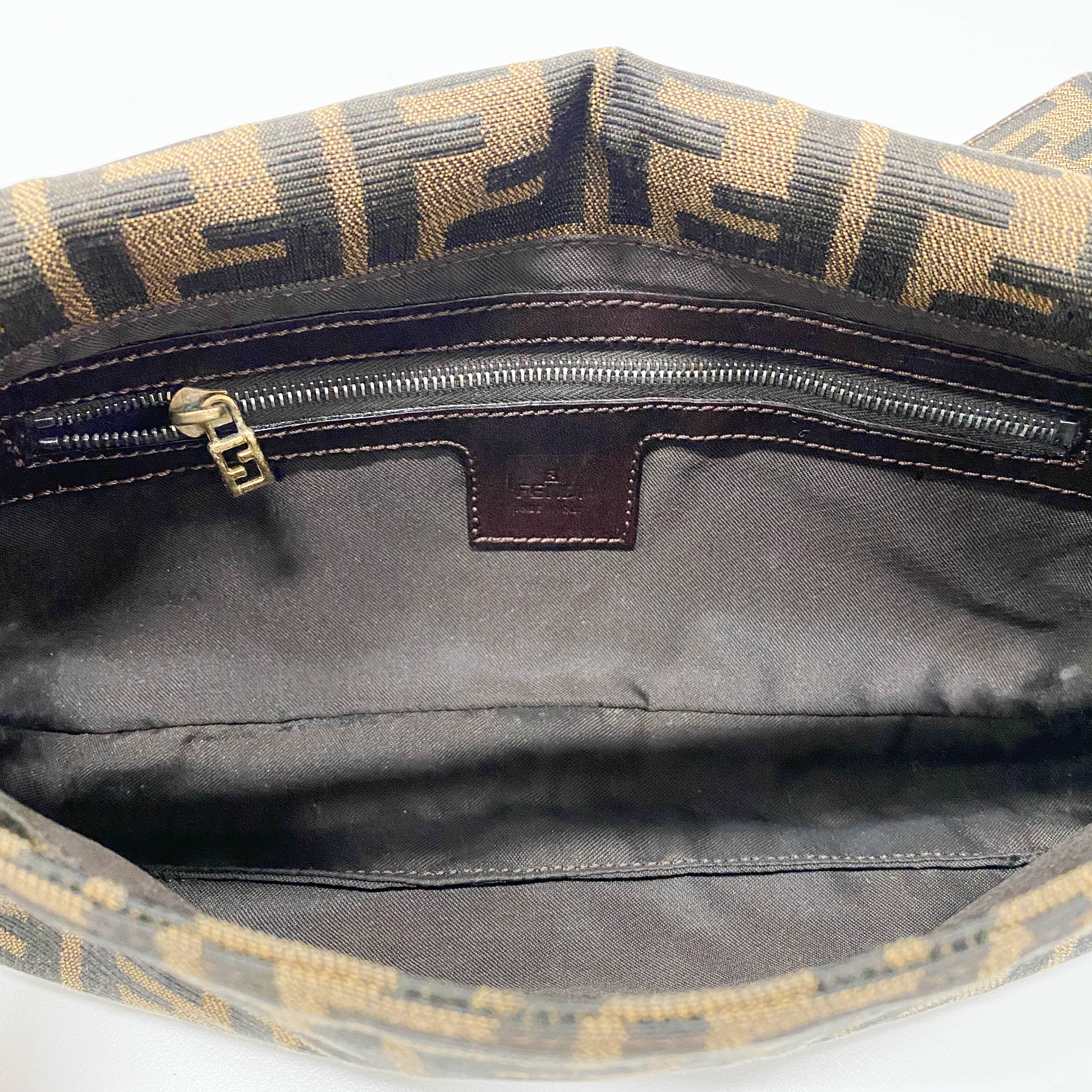 Zucca Brown Canvas Shoulder Bag