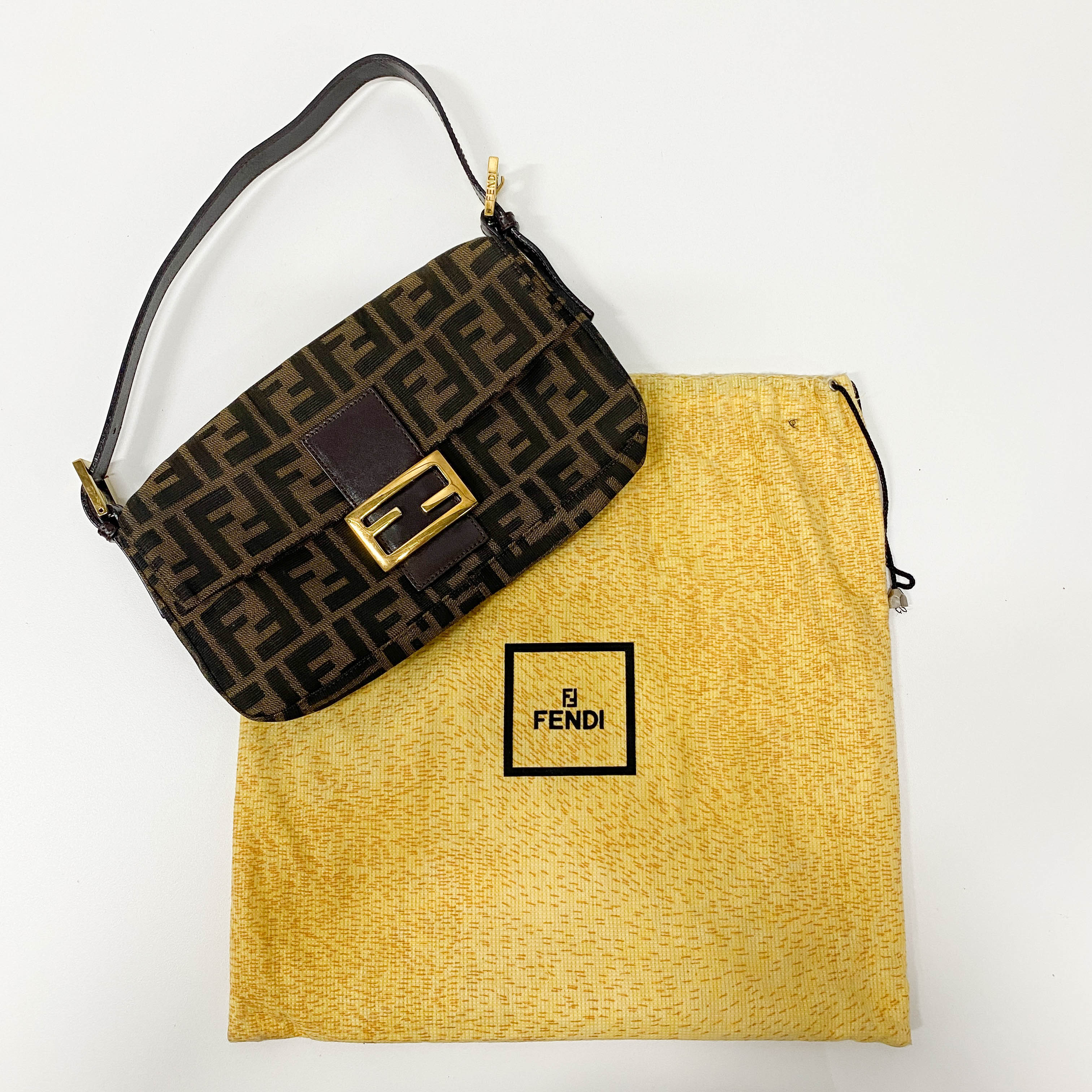 Zucca Brown Canvas Shoulder Bag