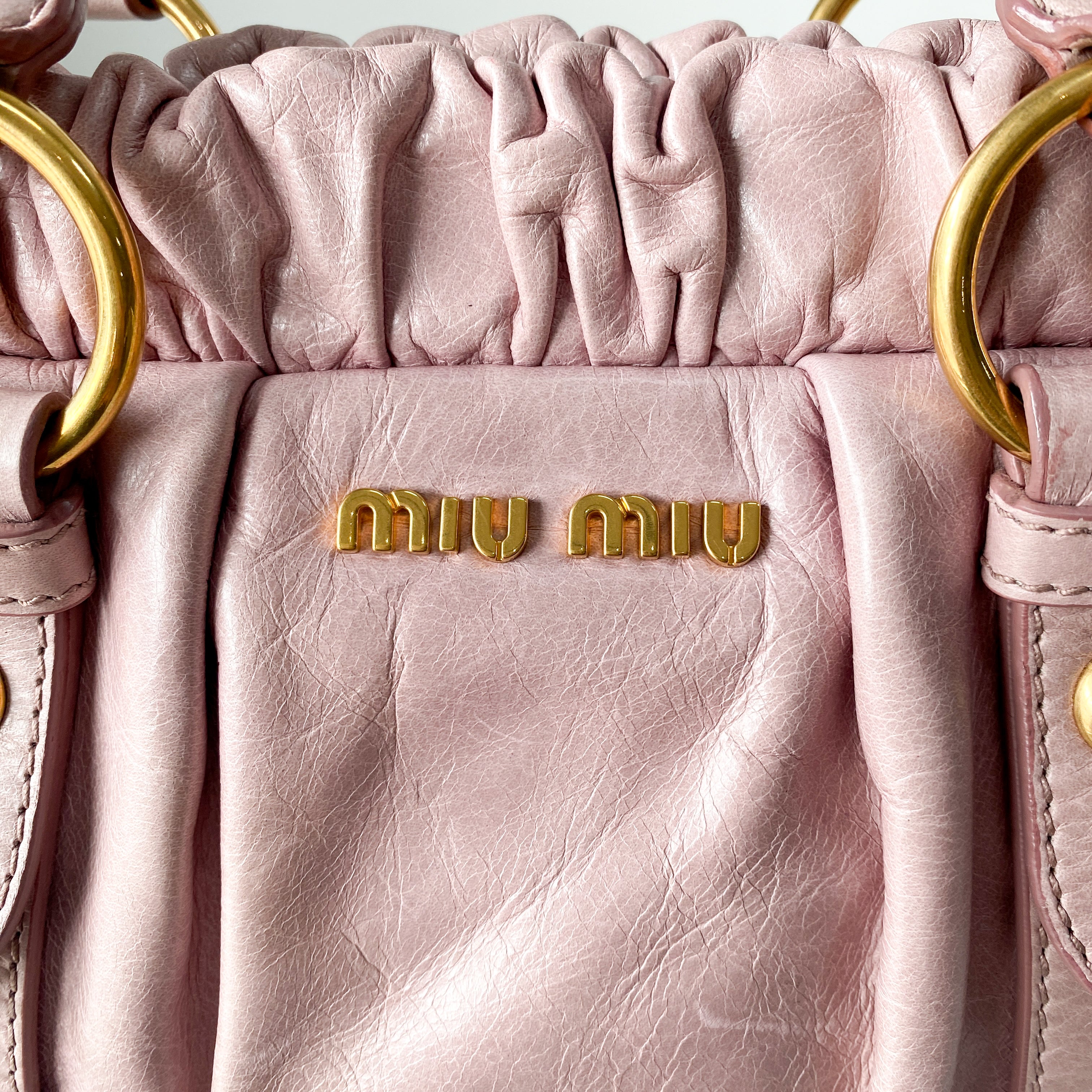 Vitello Pink Calfskin Leather Two Way Bag