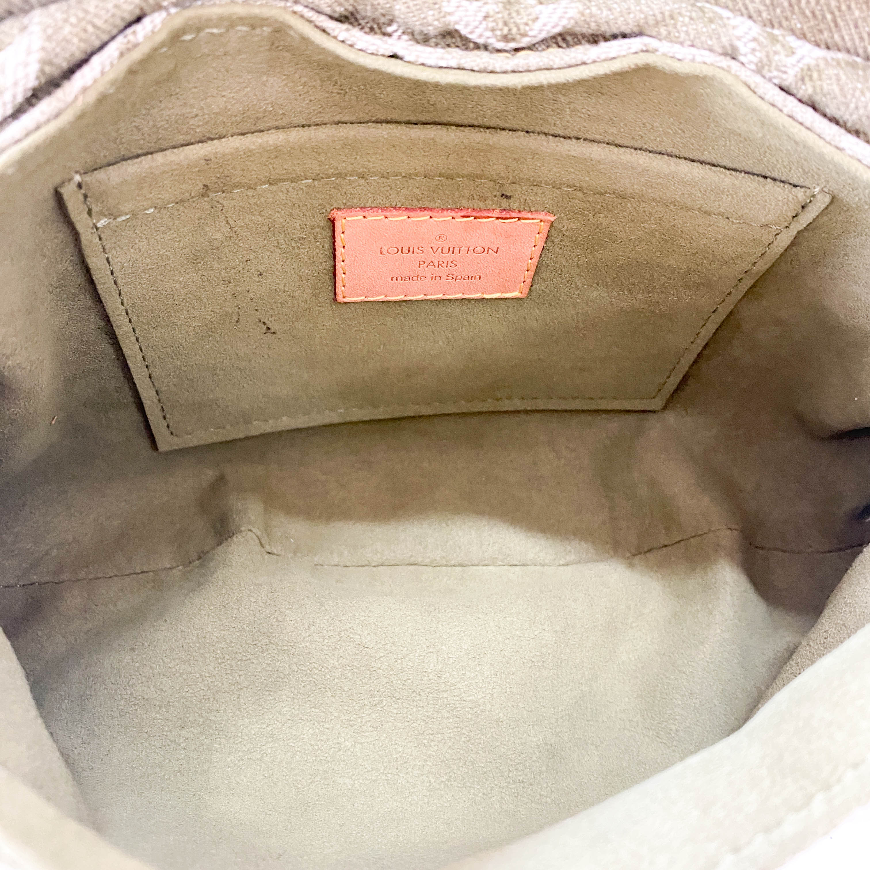 Pleaty Mini Green Monogram Denim Shoulder Bag