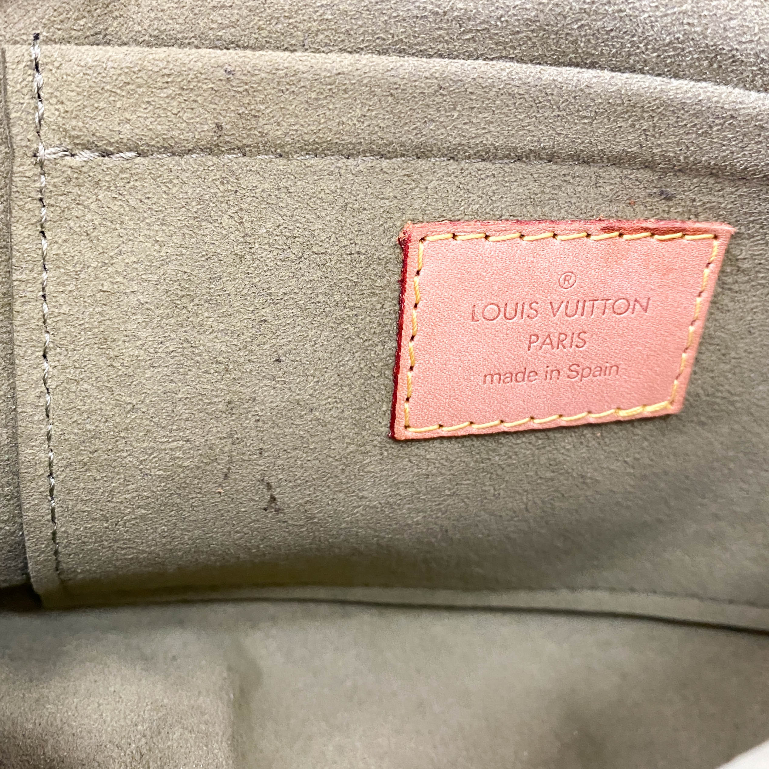 Pleaty Mini Green Monogram Denim Shoulder Bag