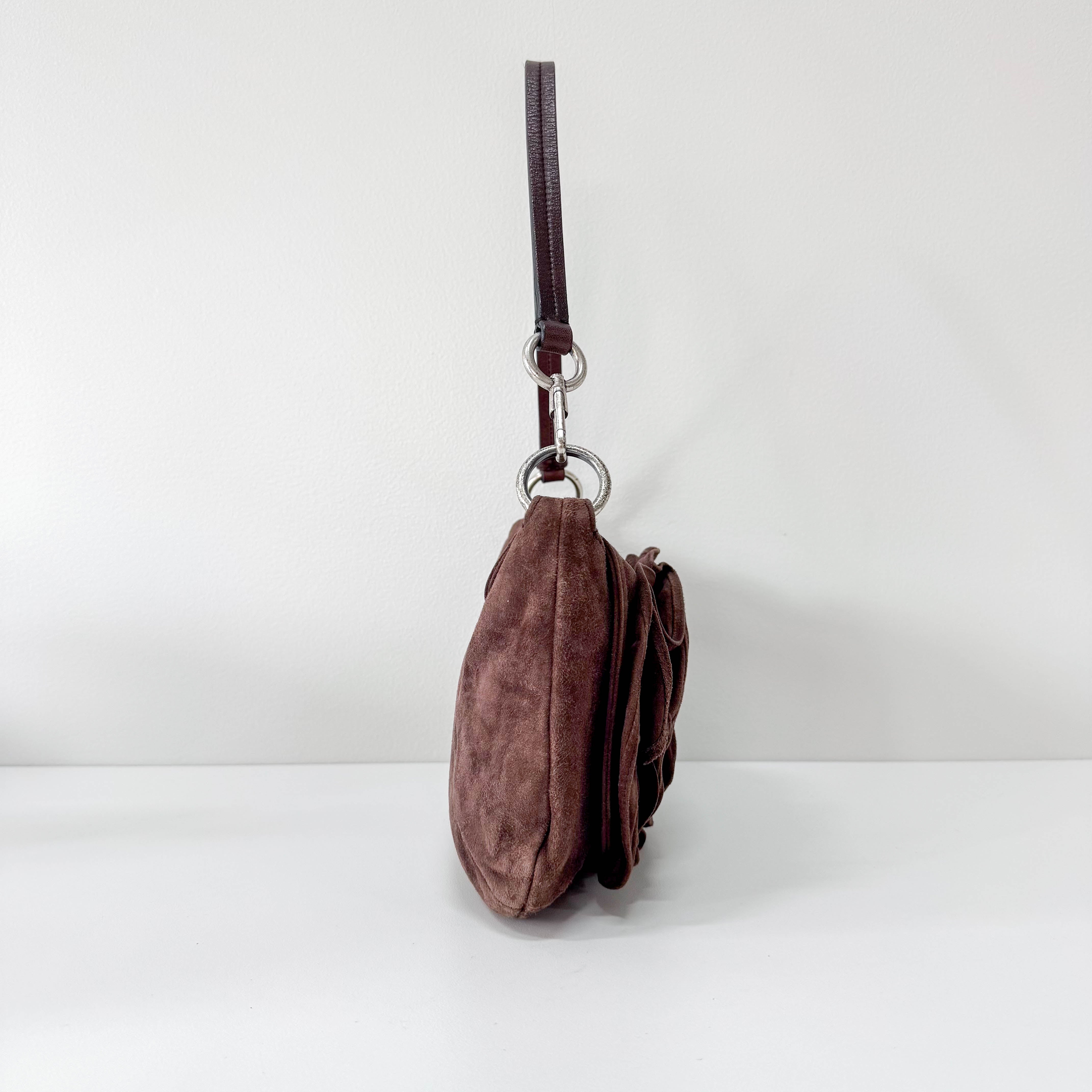 Rive Gauche Flower Suede Bag