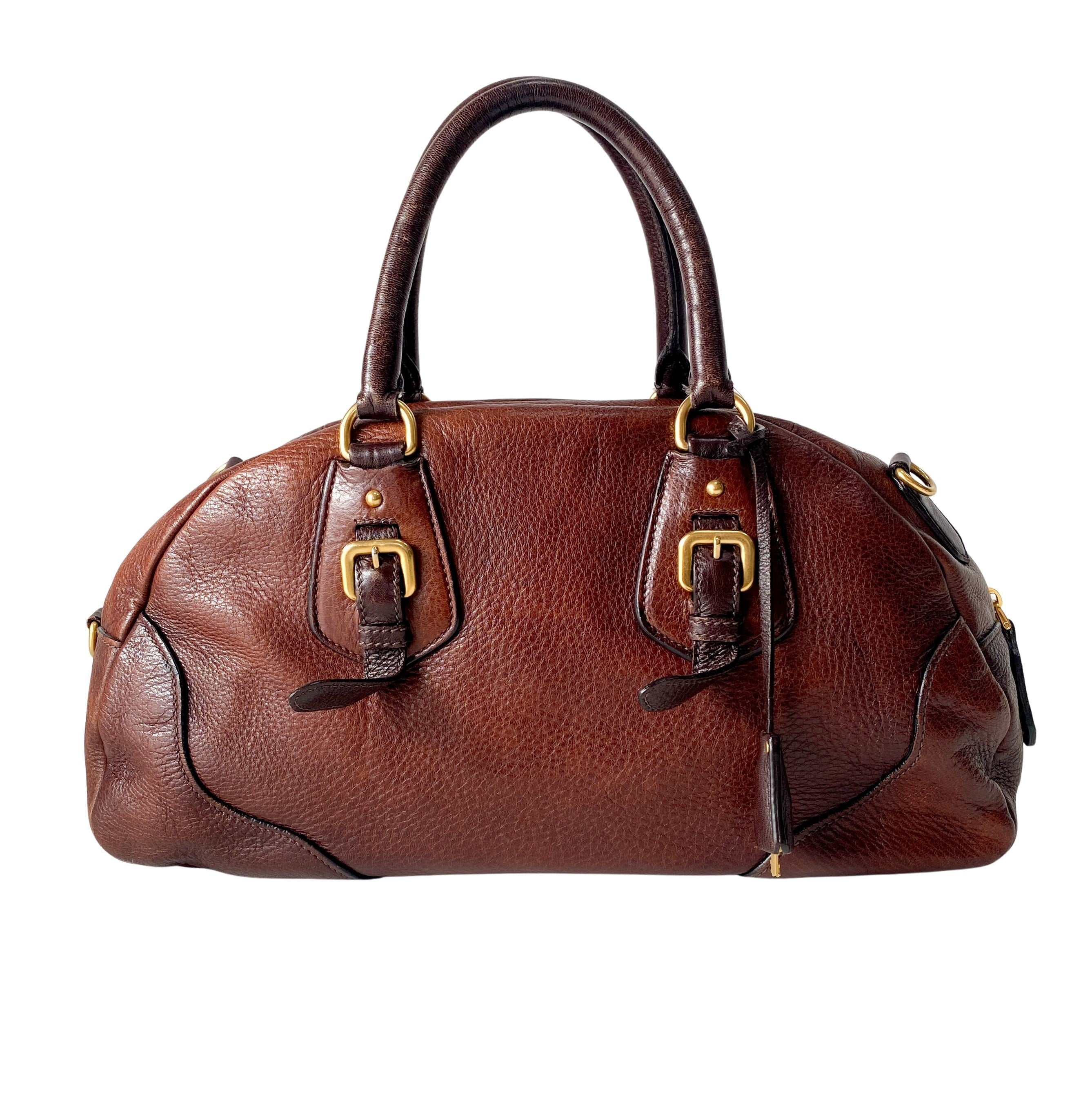 Brown Leather Two Way Bag