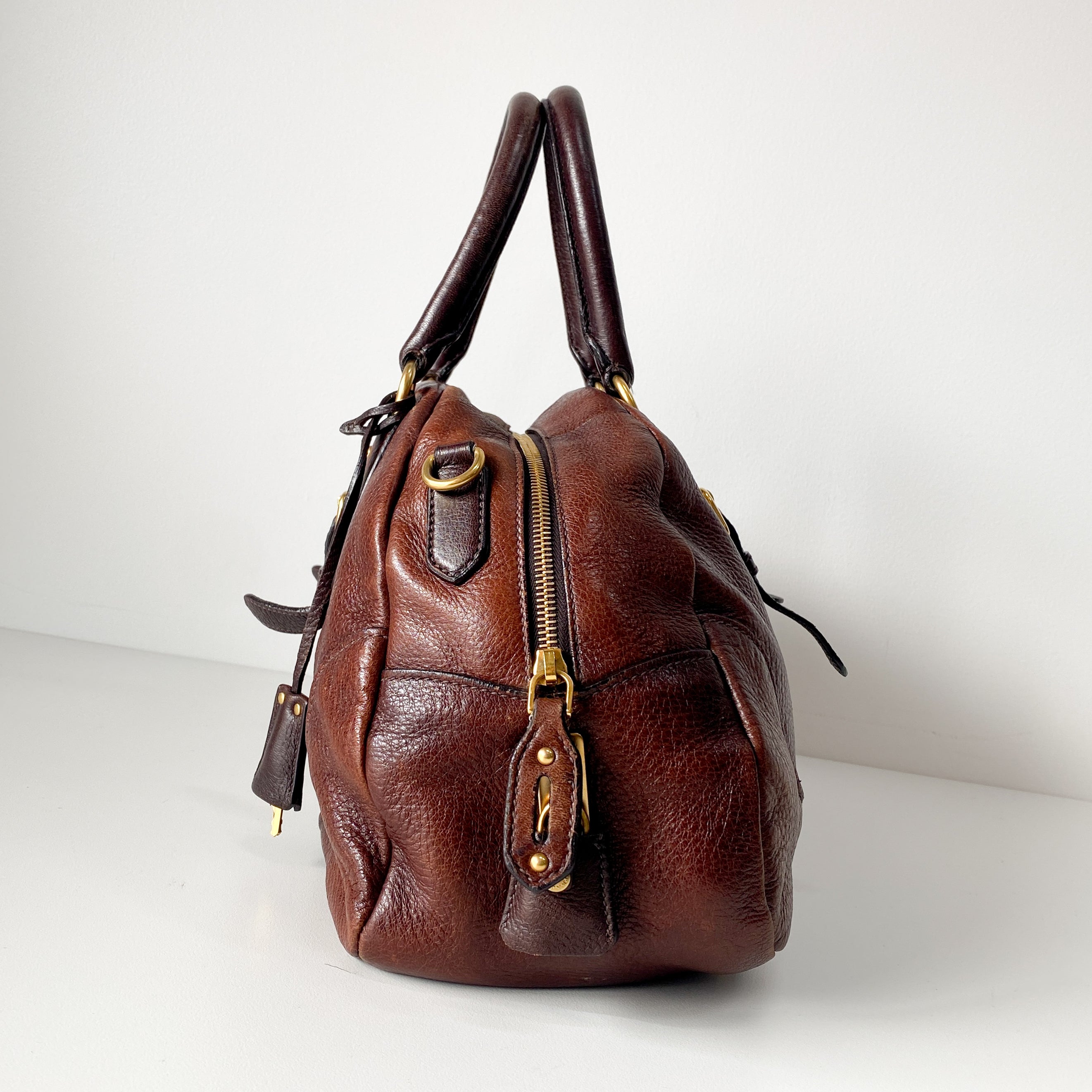 Brown Leather Two Way Bag