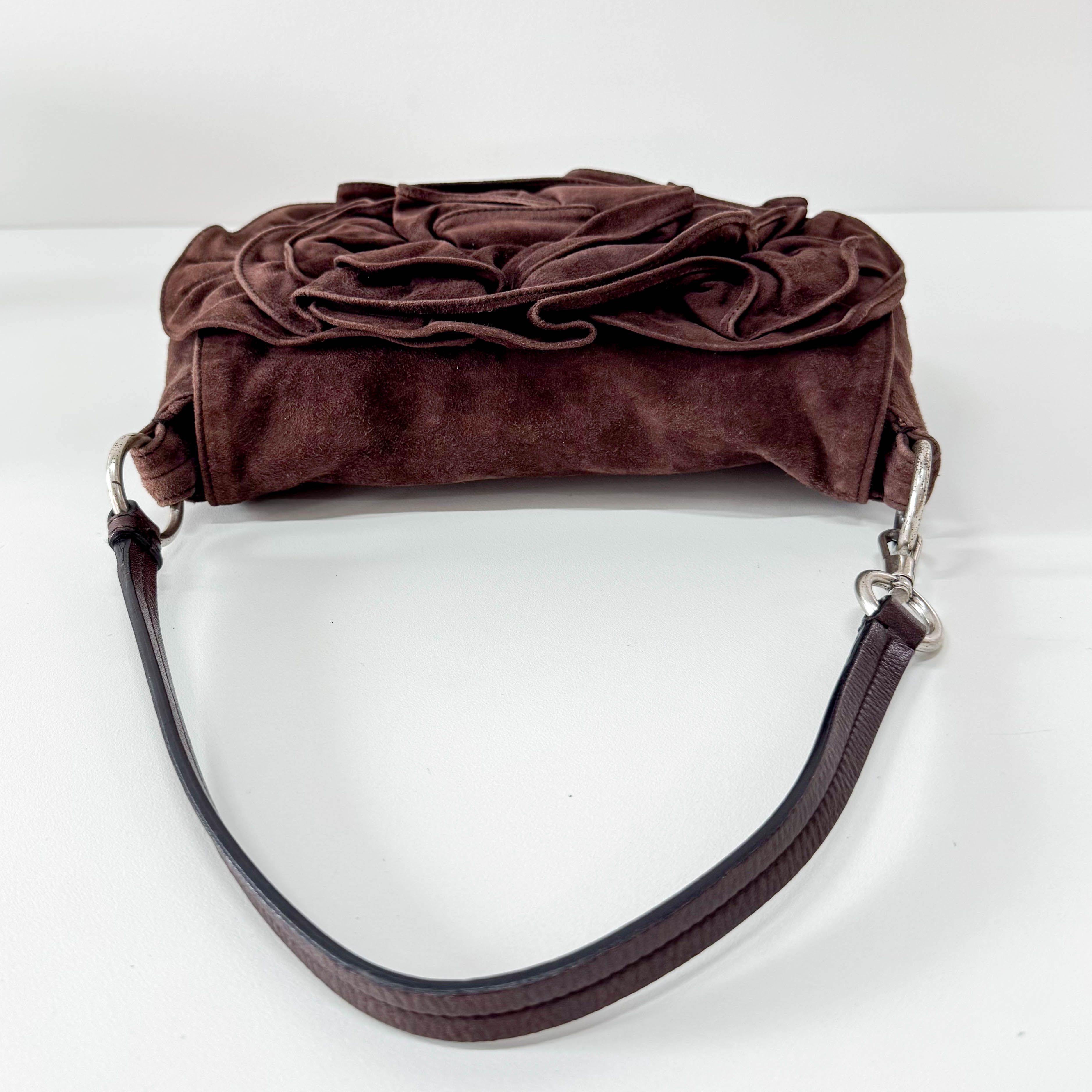 Rive Gauche Flower Suede Bag